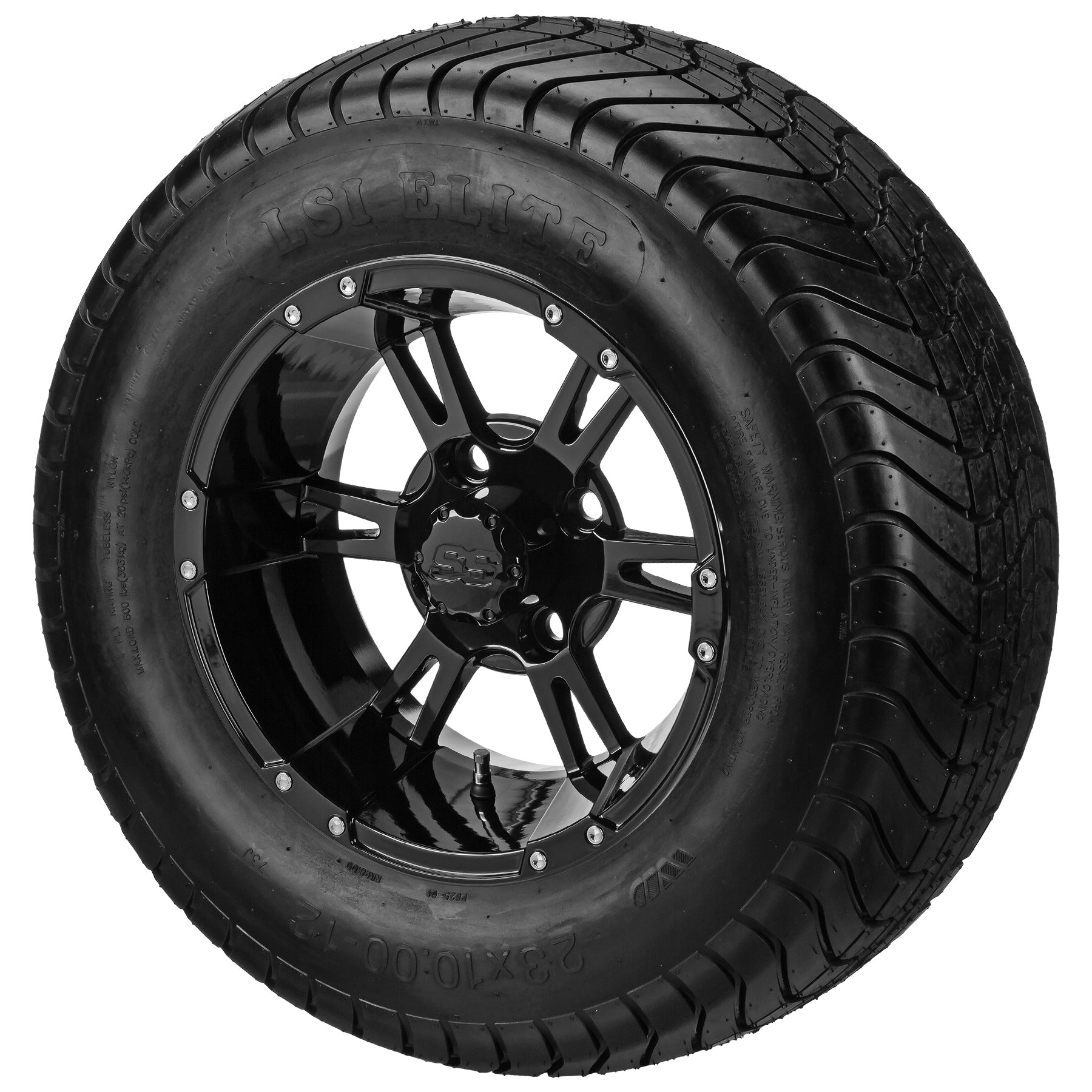 LSI 12' Raptor Gloss Black Wheel and Lifted Tire Combo
