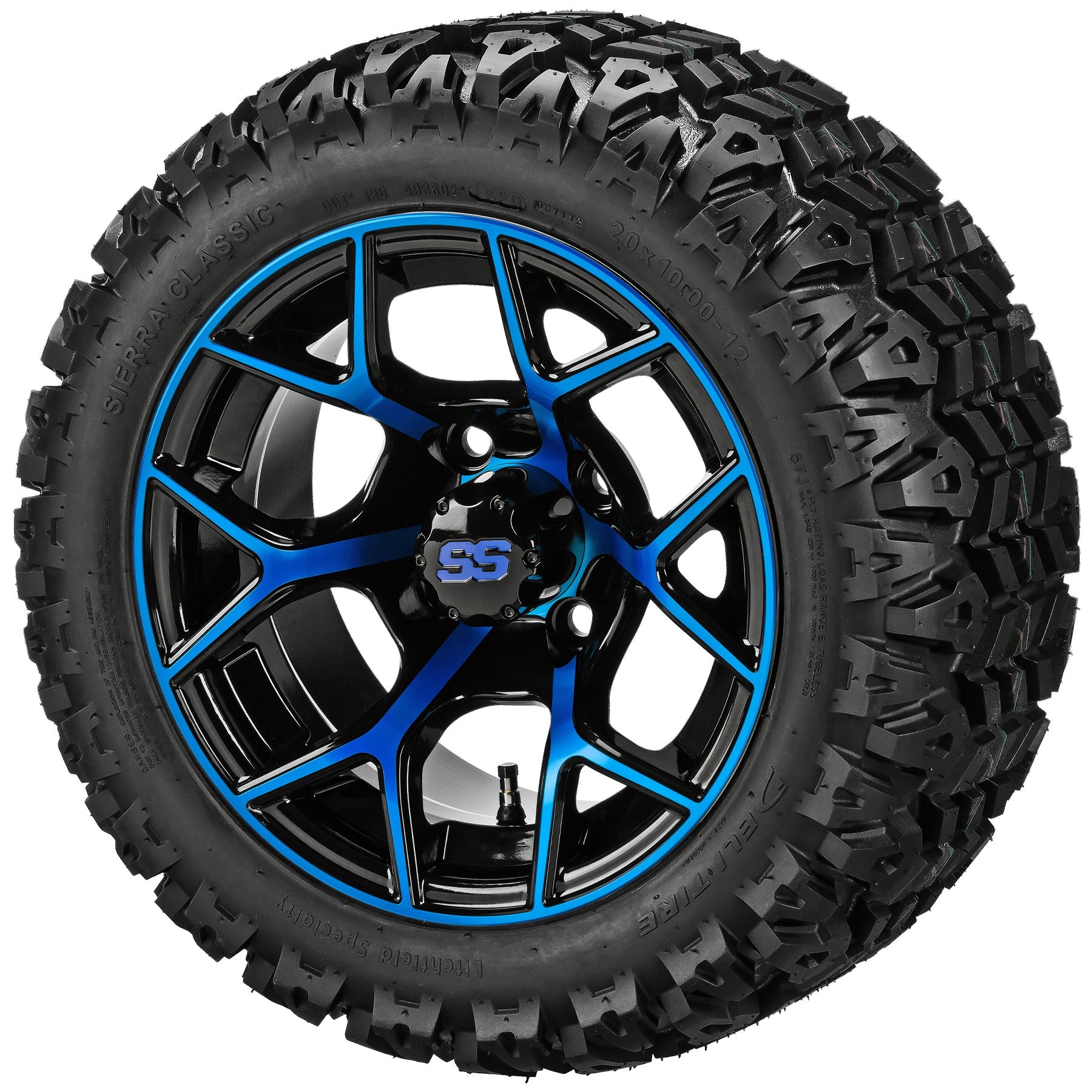 LSI 12' Ninja Black & Blue Wheel and Lifted Tire Combo