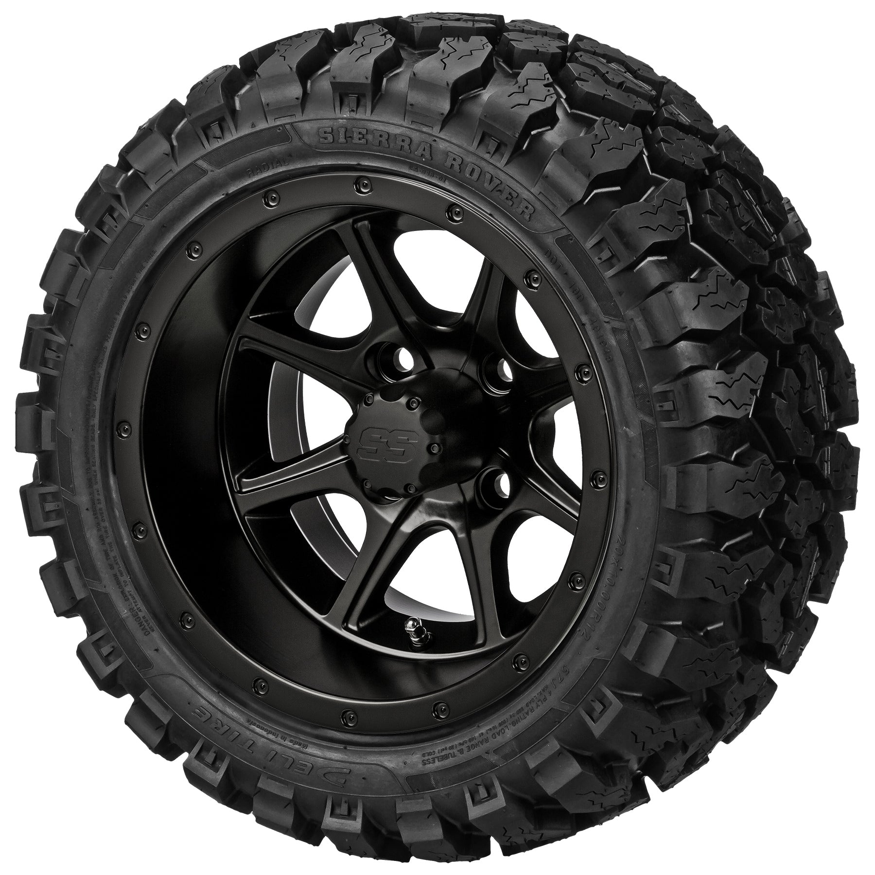 LSI 12' Azusa Matte Black Wheel and Lifted Tire Combo