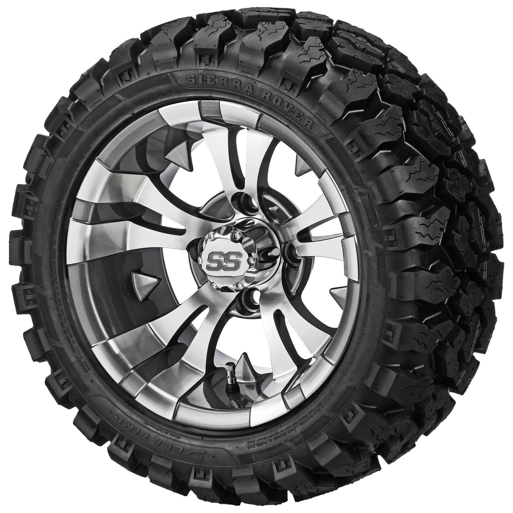 LSI 12' Warlock Gun Metal Gray & Machined Wheel and Lifted Tire Combo