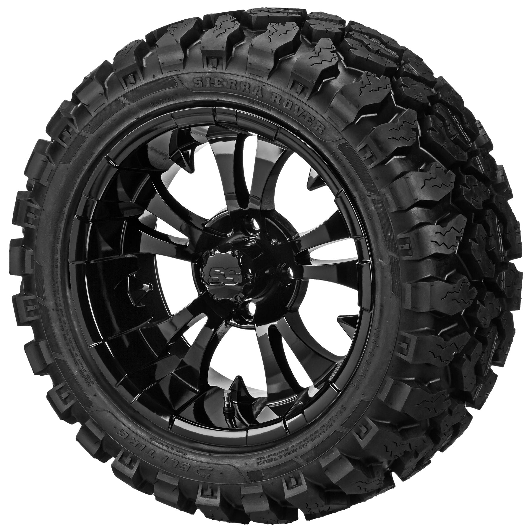 LSI 12' Warlock Gloss Black Wheel and Lifted Tire Combo