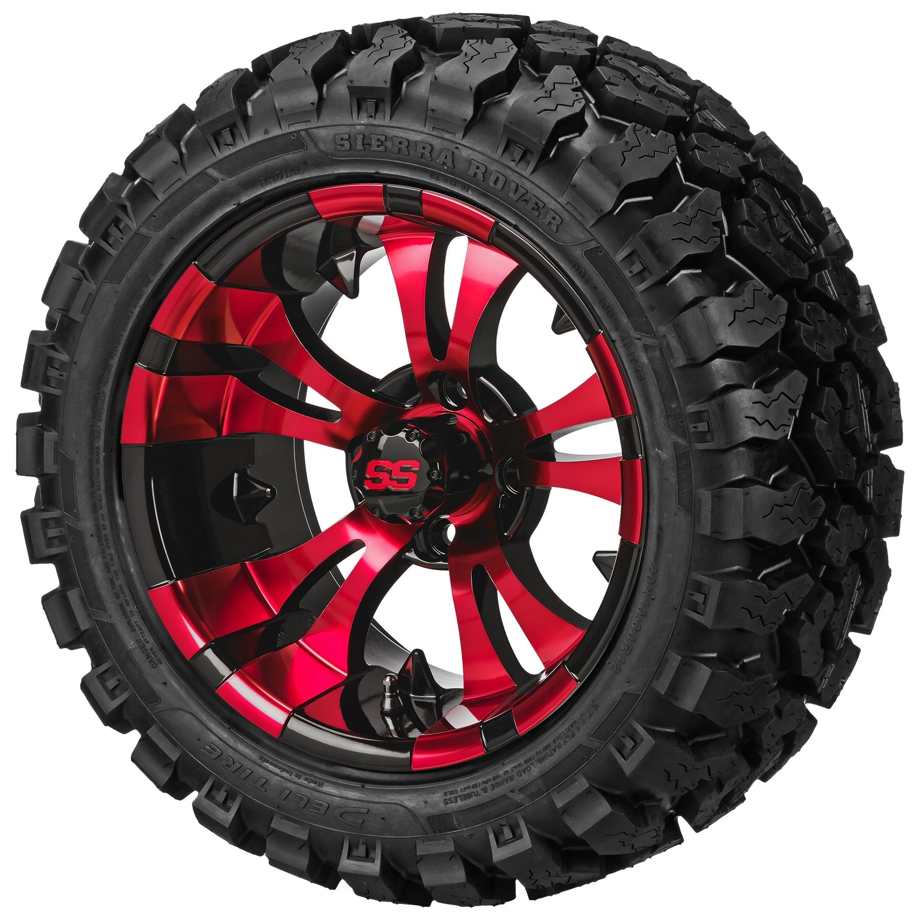 LSI 12' Warlock Black & Red Wheel and Lifted Tire Combo