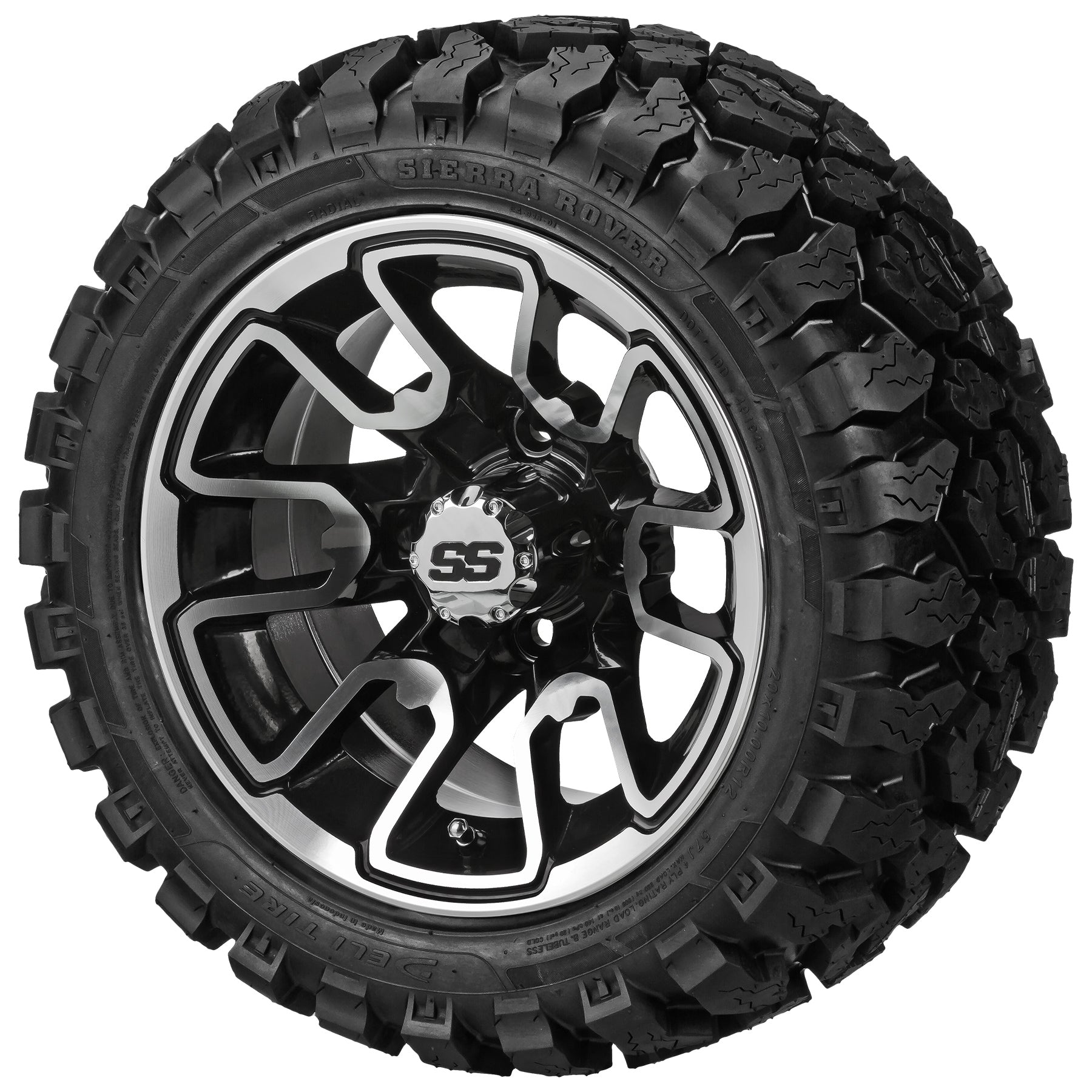 LSI 12' Tombstone Black & Machined Wheel and Lifted Tire Combo