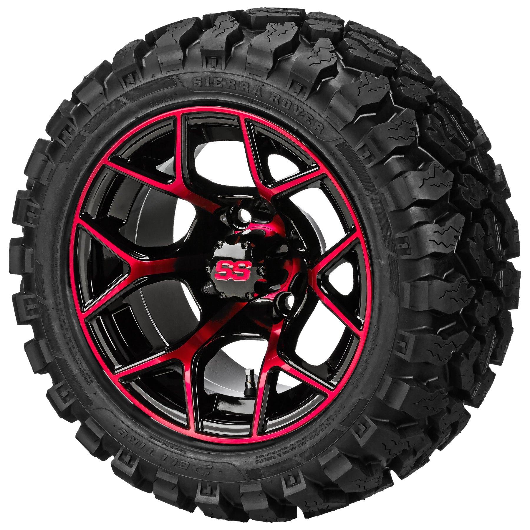 LSI 12' Ninja Black & Red Wheel and Lifted Tire Combo
