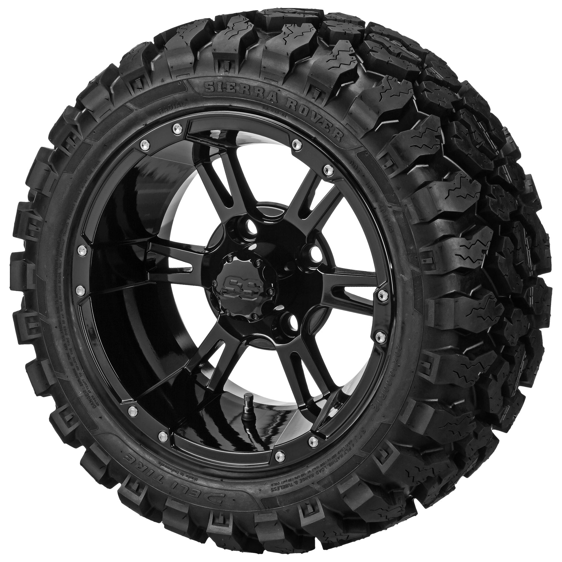 LSI 12' Raptor Gloss Black Wheel and Lifted Tire Combo