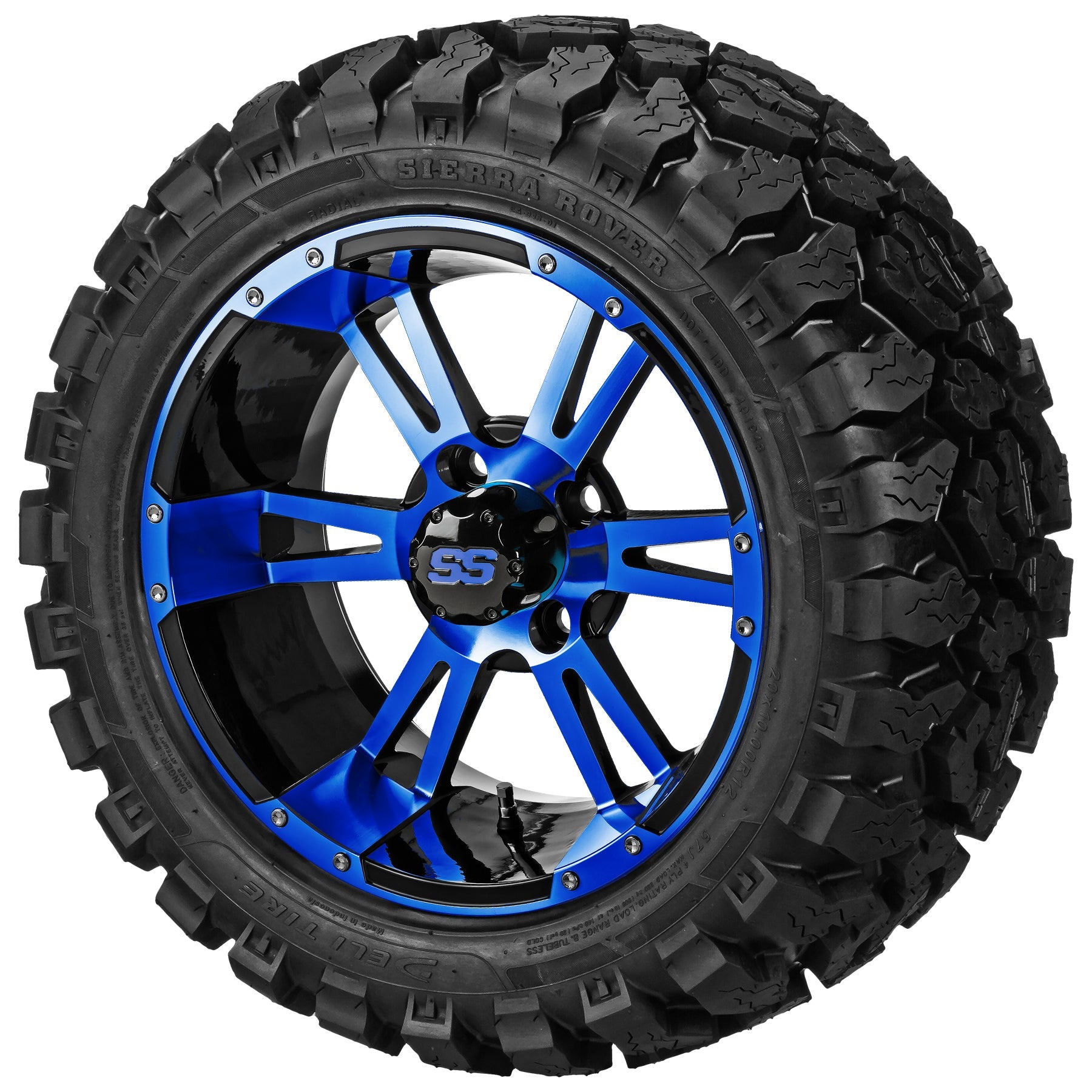 LSI 14' Raptor Black & Blue Wheel and Lifted Tire Combo