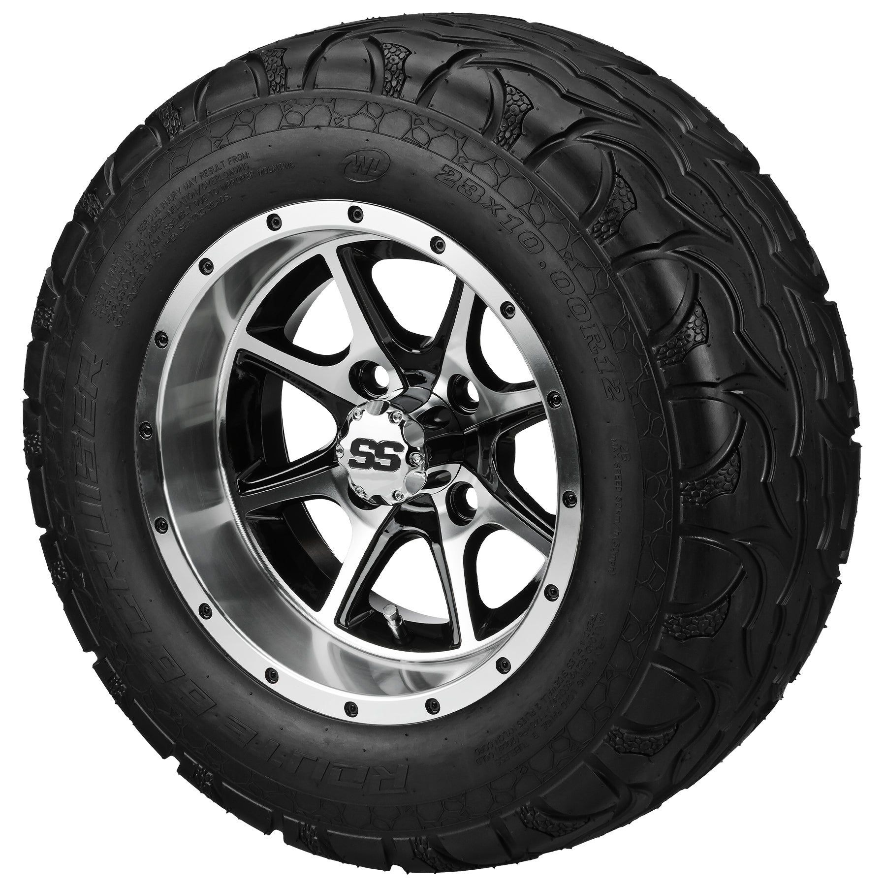 LSI 12' Azusa Black & Machined Wheel and Lifted Tire Combo