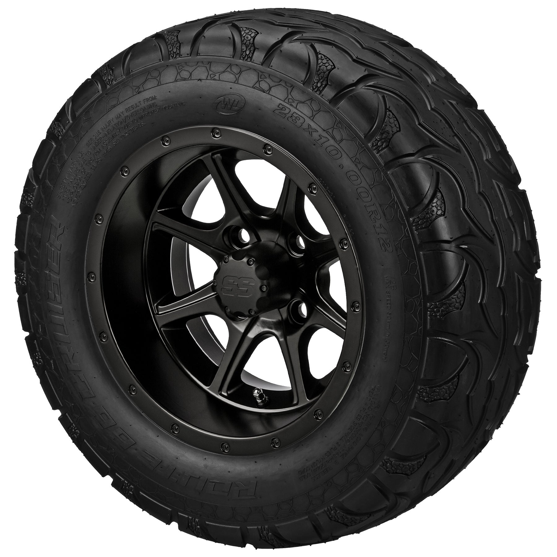 LSI 12' Azusa Matte Black Wheel and Lifted Tire Combo