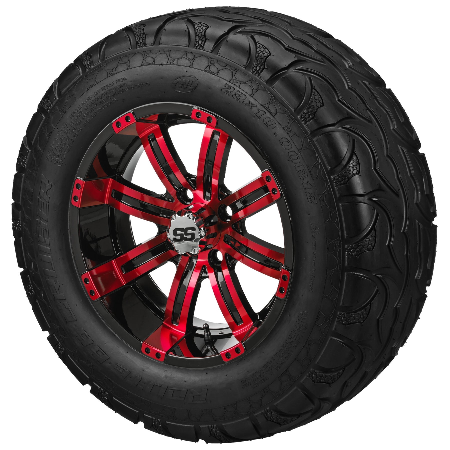LSI 12' Casino Black & Red Wheel and Lifted Tire Combo