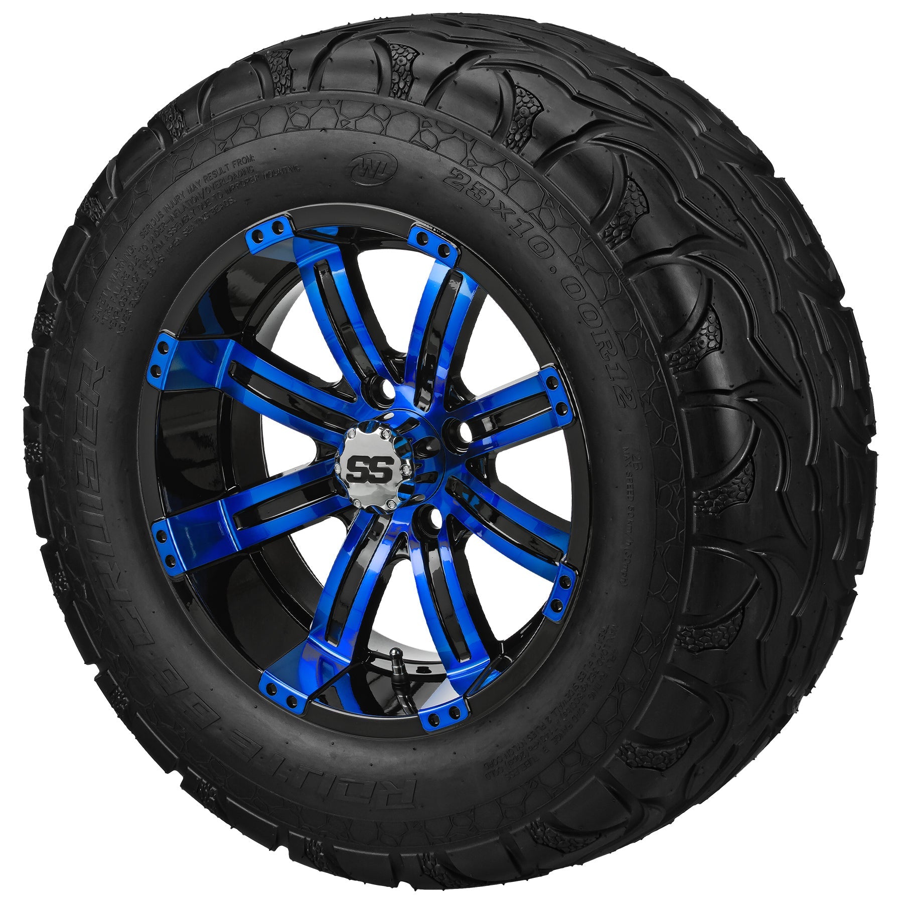LSI 12' Casino Black & Blue Wheel and Lifted Tire Combo