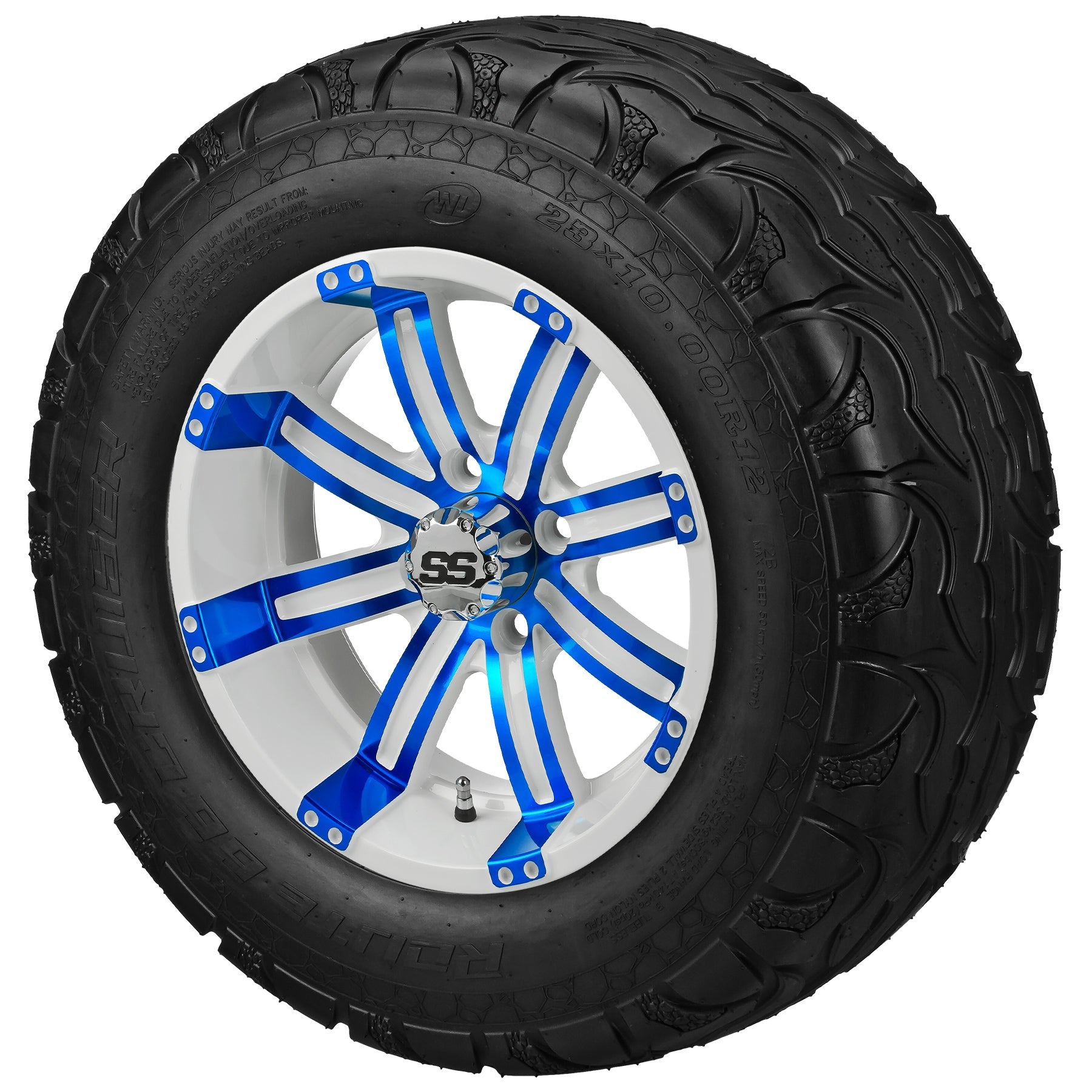 LSI 12' Casino White & Blue Wheel and Lifted Tire Combo
