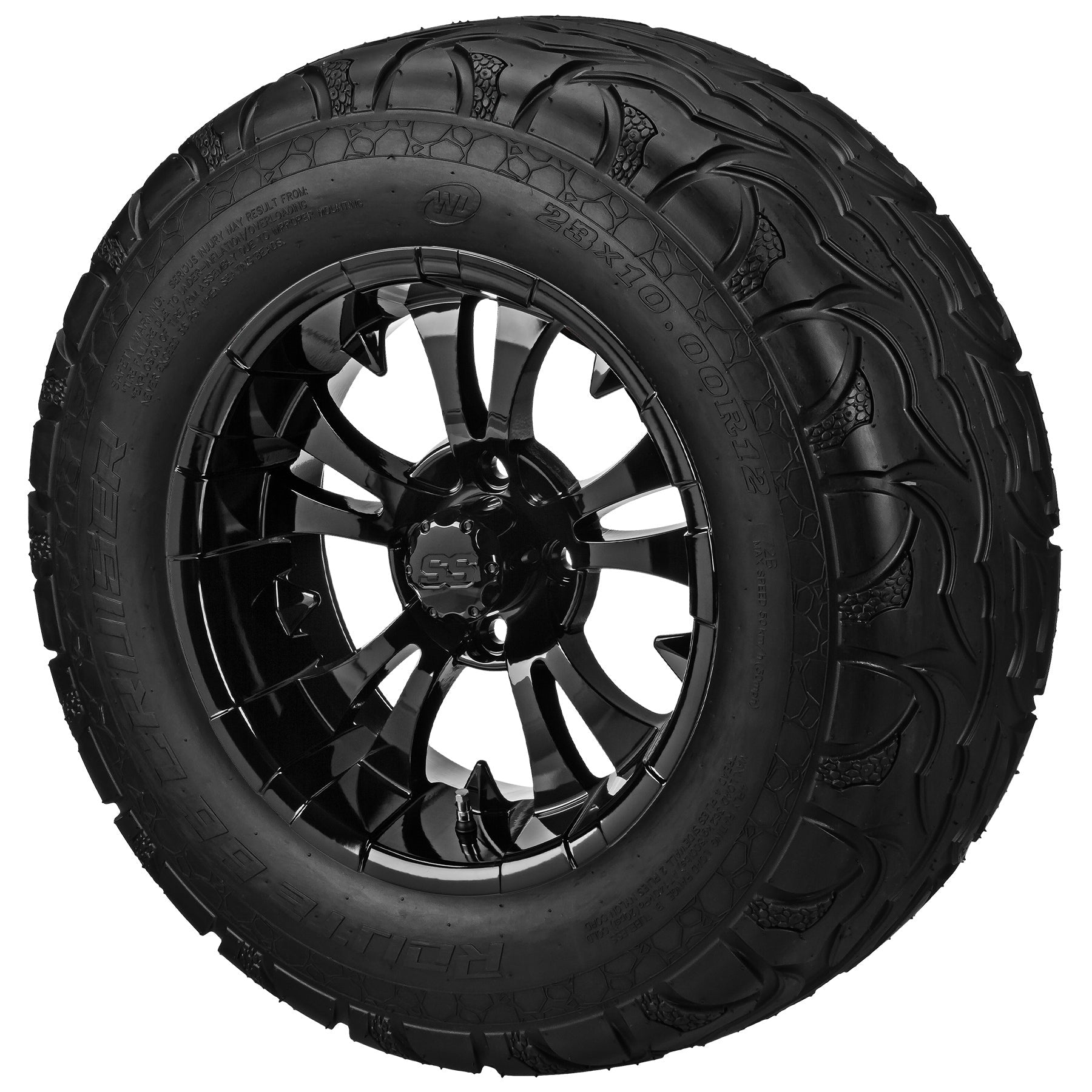 LSI 12' Warlock Gloss Black Wheel and Lifted Tire Combo