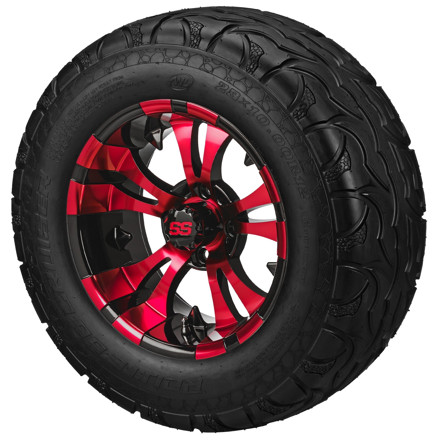 LSI 12' Warlock Black & Red Wheel and Lifted Tire Combo