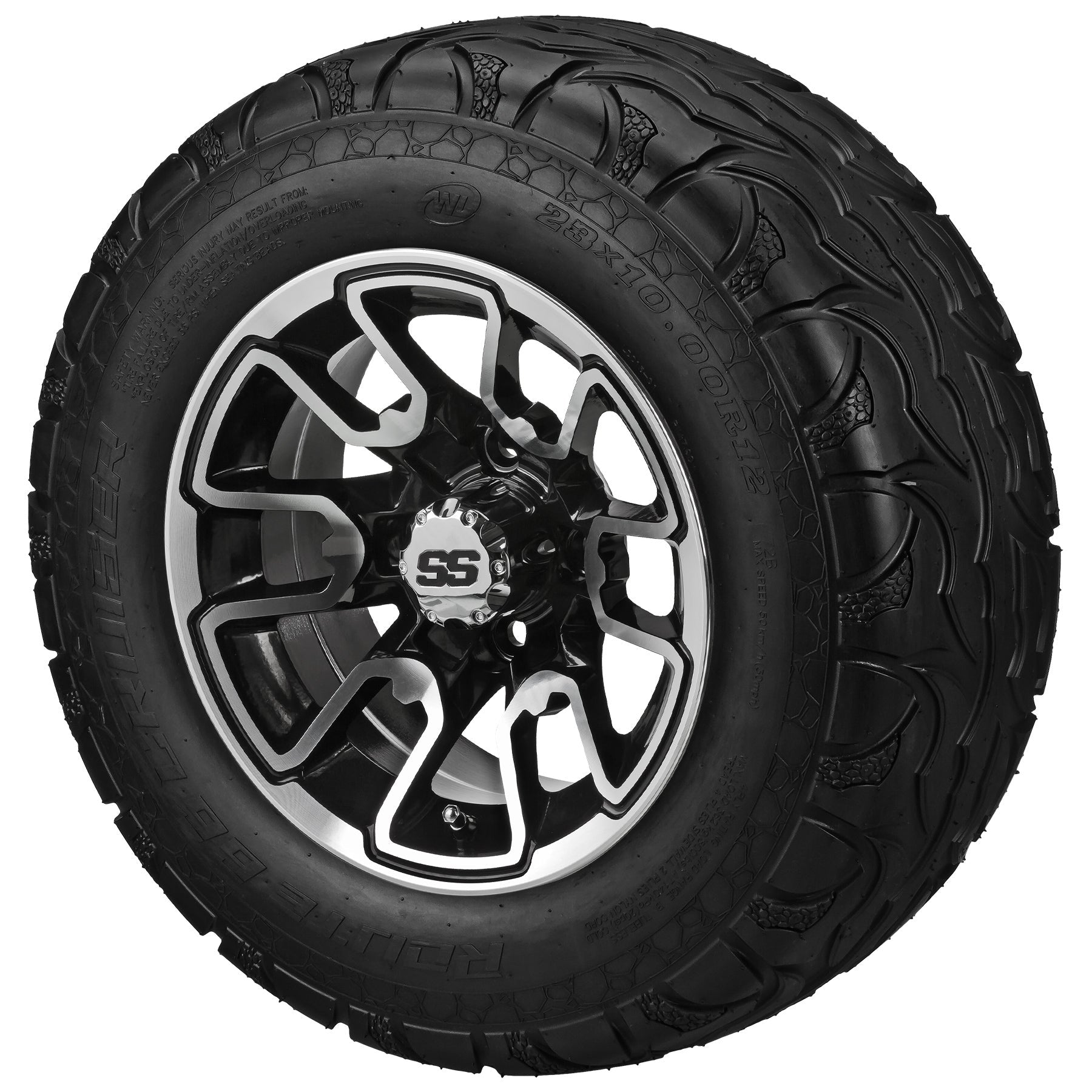 LSI 12' Tombstone Black & Machined Wheel and Lifted Tire Combo