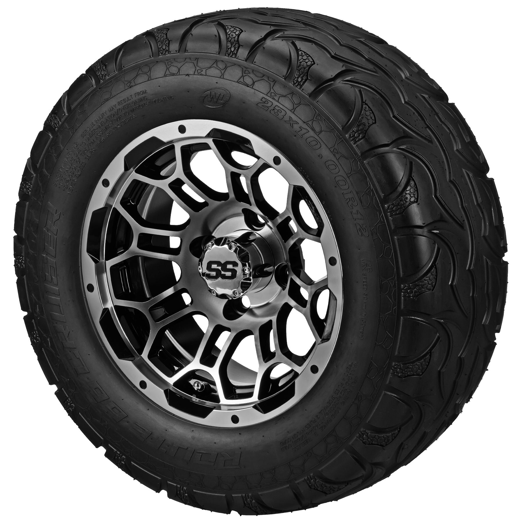 LSI 12' Hercules Black & Machined Wheel and Lifted Tire Combo