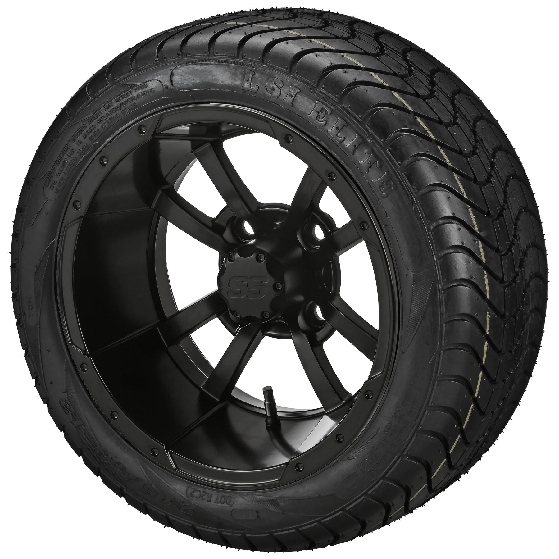 LSI 12' Maltese Cross Matte Black Wheel and Low Profile Tire Combo