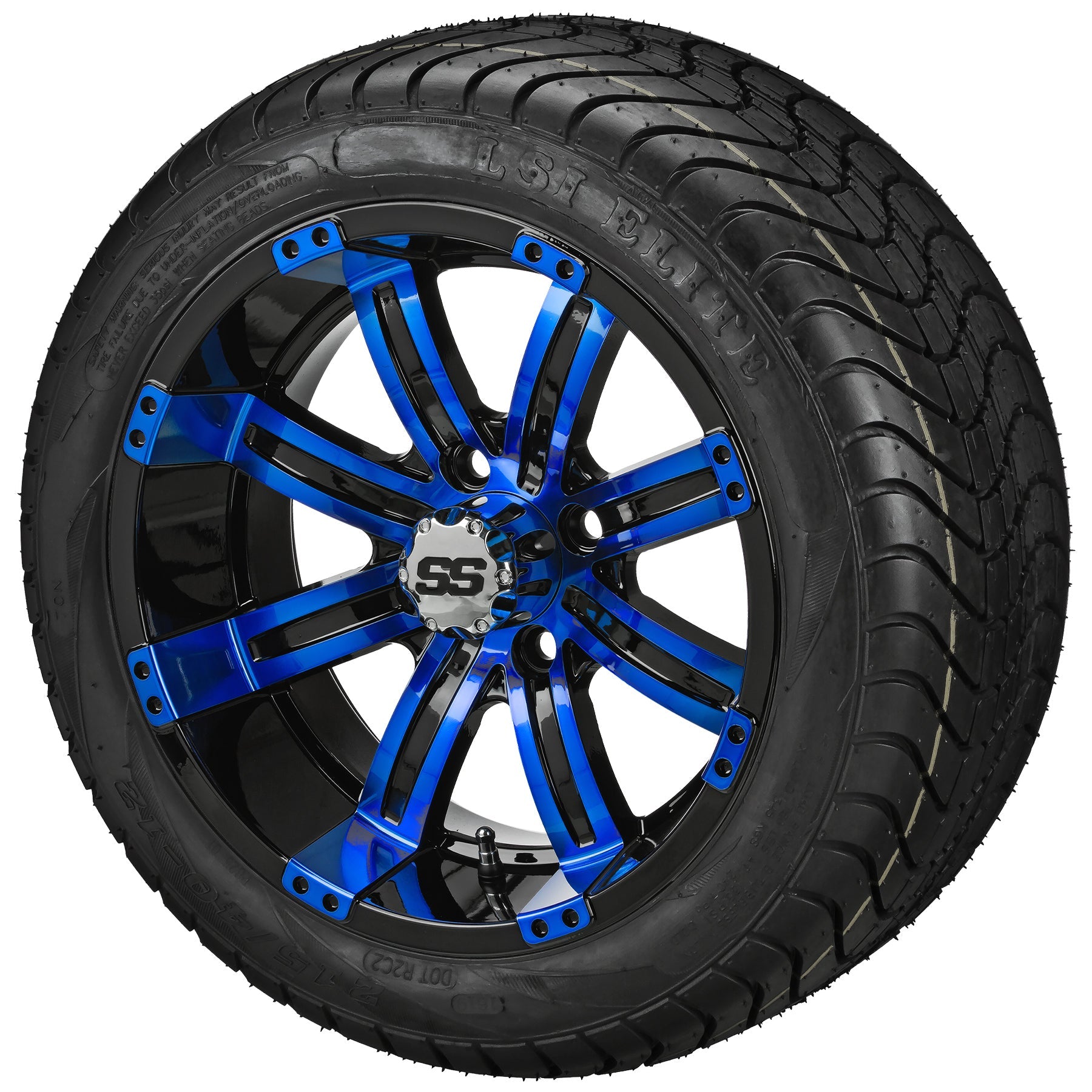 LSI 12' Casino Black & Blue Wheel and Low Profile Tire Combo