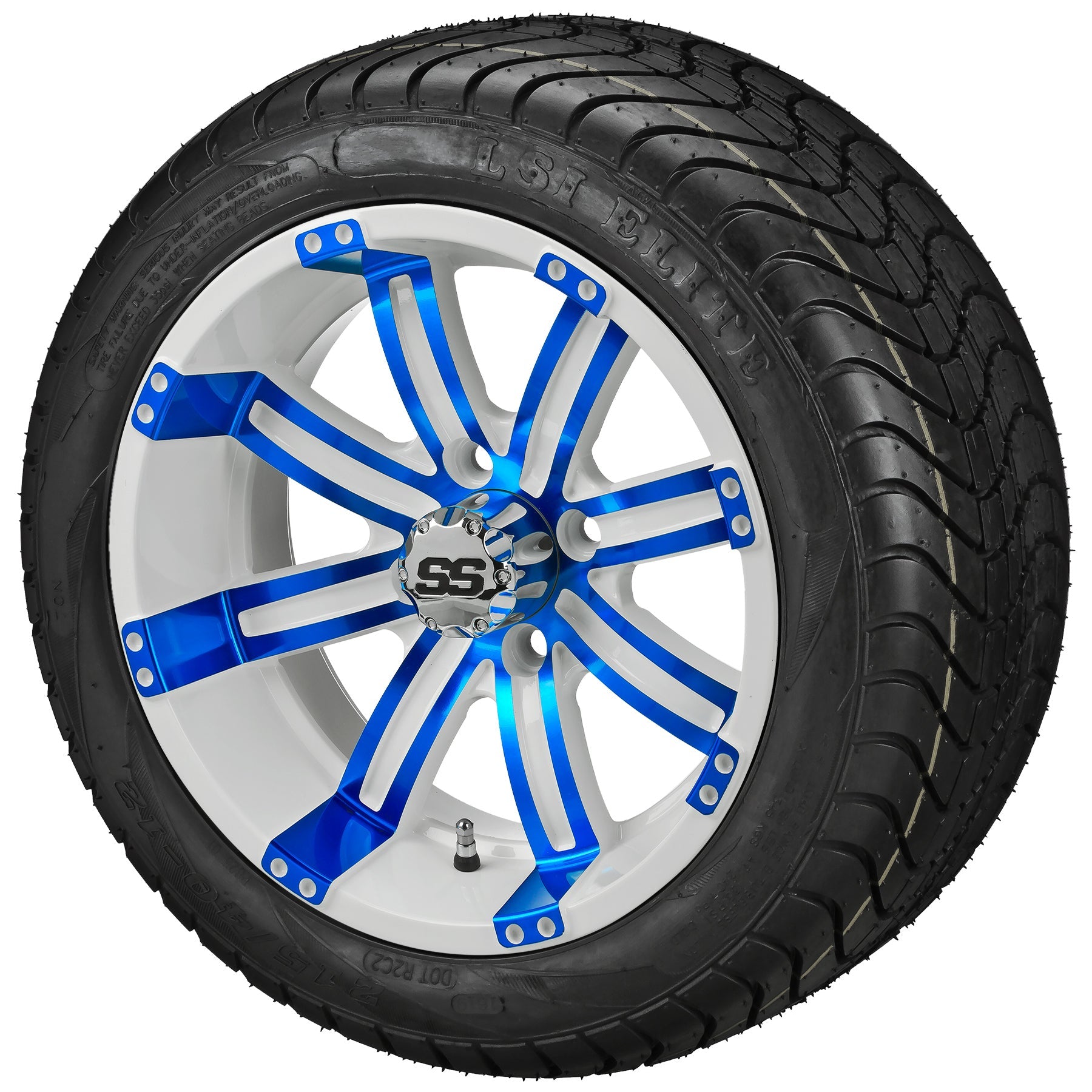 LSI 12' Casino White & Blue Wheel and Low Profile Tire Combo