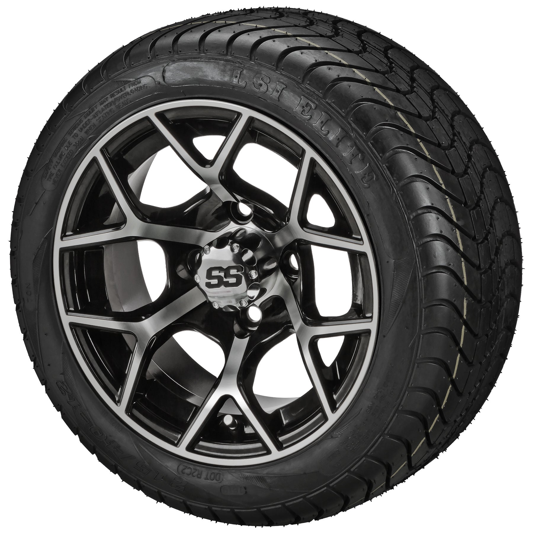 LSI 12' Ninja Black & Machined Wheel and Low Profile Tire Combo