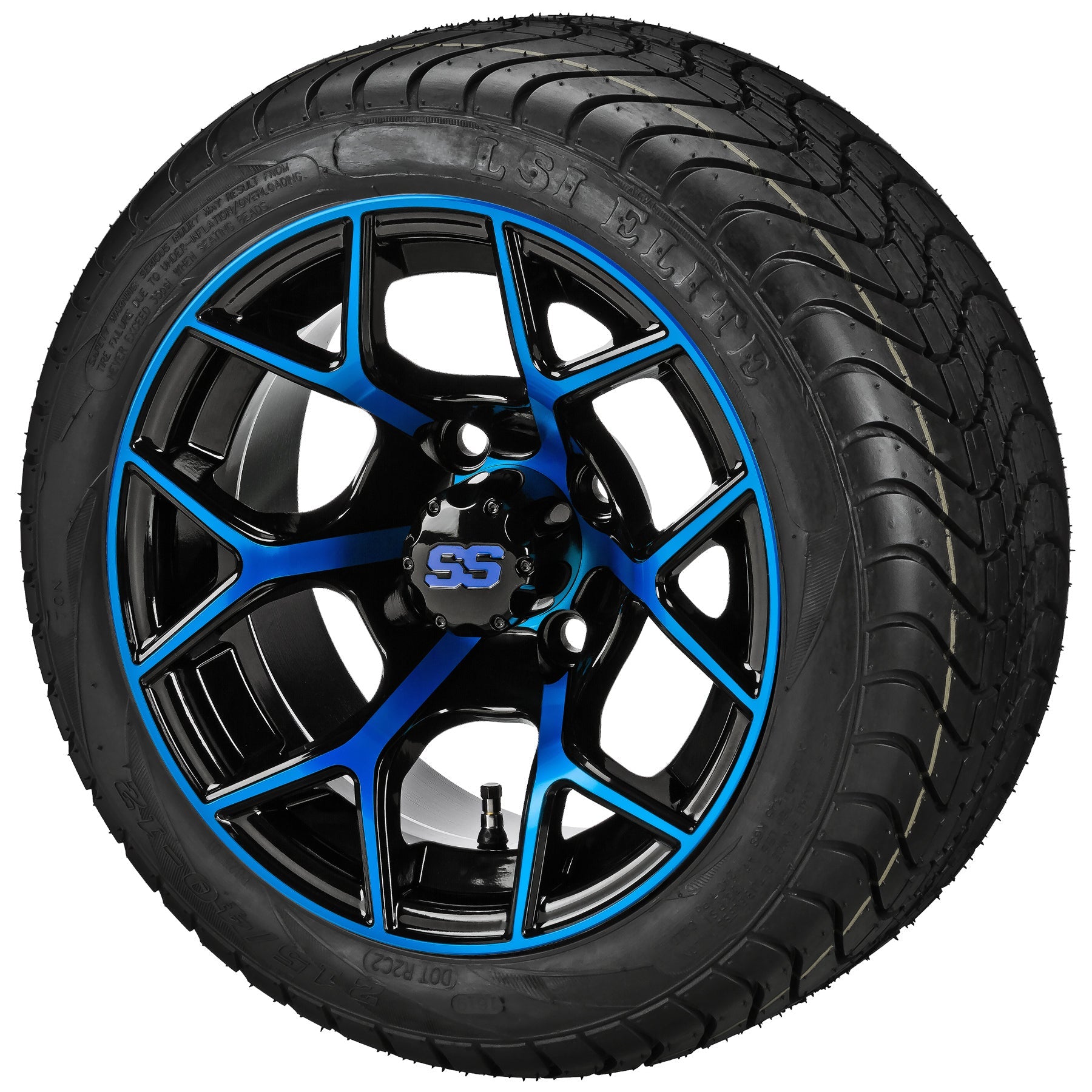 LSI 12' Ninja Black & Blue Wheel and Low Profile Tire Combo