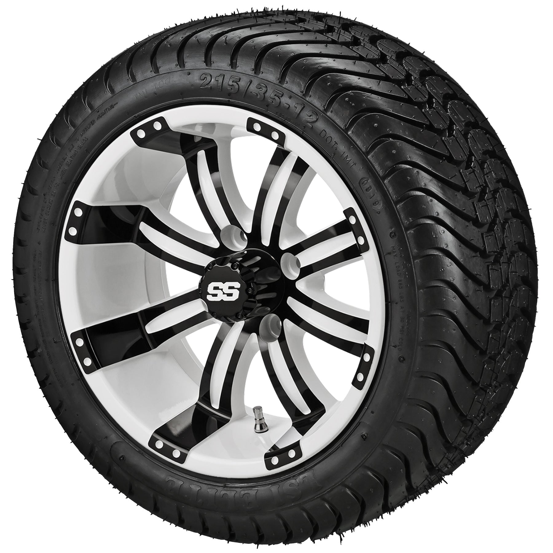 LSI 12' Casino White & Black Wheel and Low Profile Tire Combo