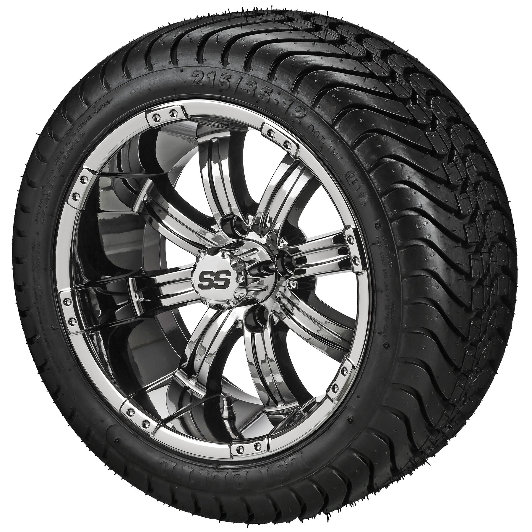 LSI 12' Casino Mirror Wheel and Low Profile Tire Combo