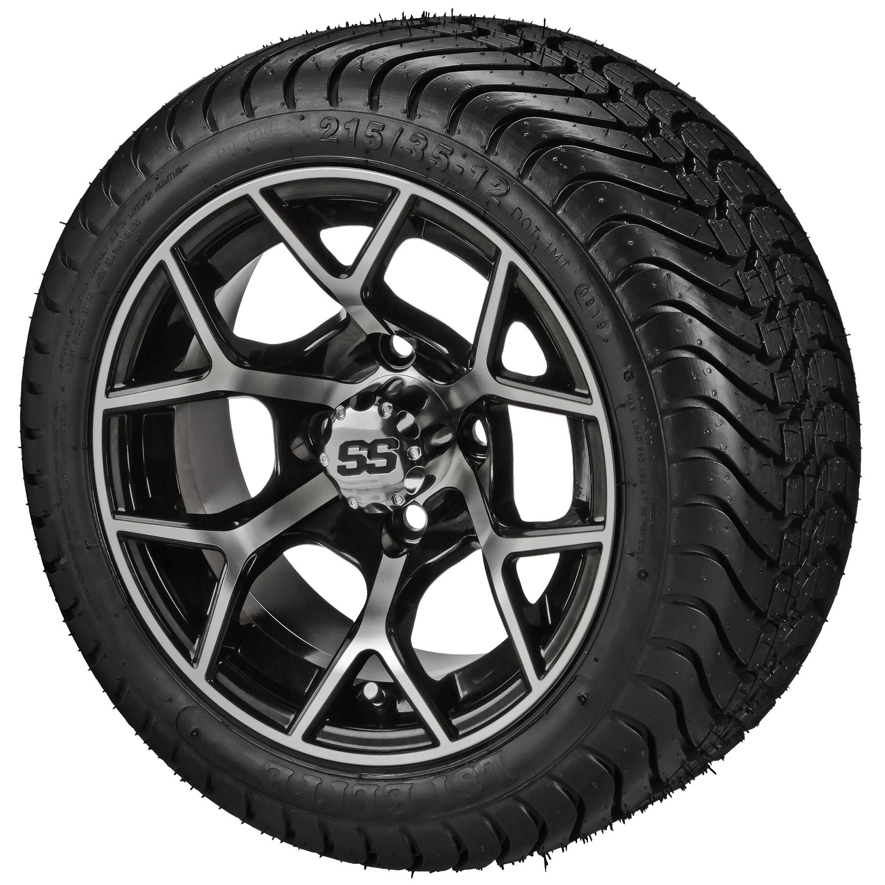 LSI 12' Ninja Black & Machined Wheel and Low Profile Tire Combo