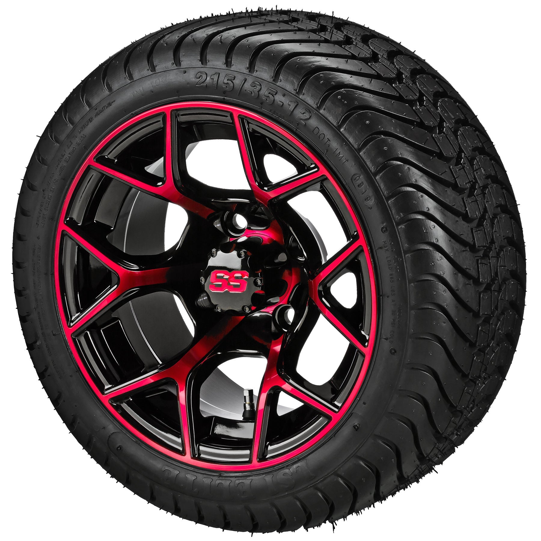 LSI 12' Ninja Black & Red Wheel and Low Profile Tire Combo