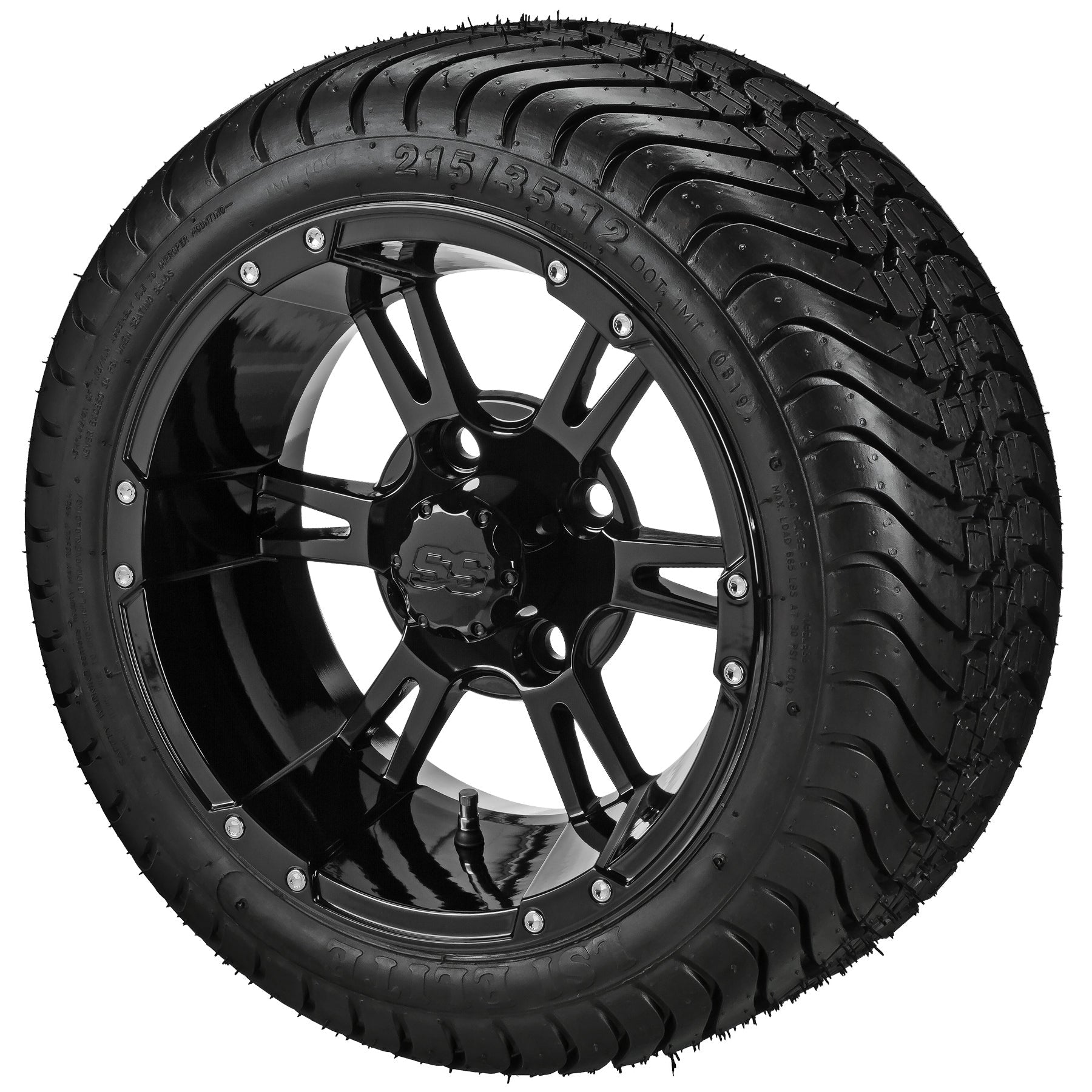 LSI 12' Raptor Gloss Black Wheel and Low Profile Tire Combo