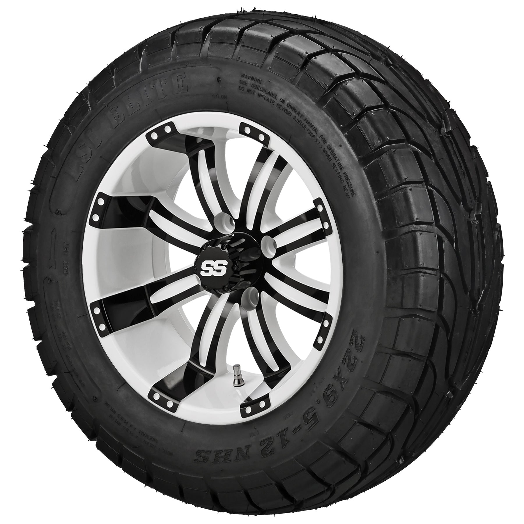 LSI 12' Casino White & Black Wheel and Low Profile Tire Combo