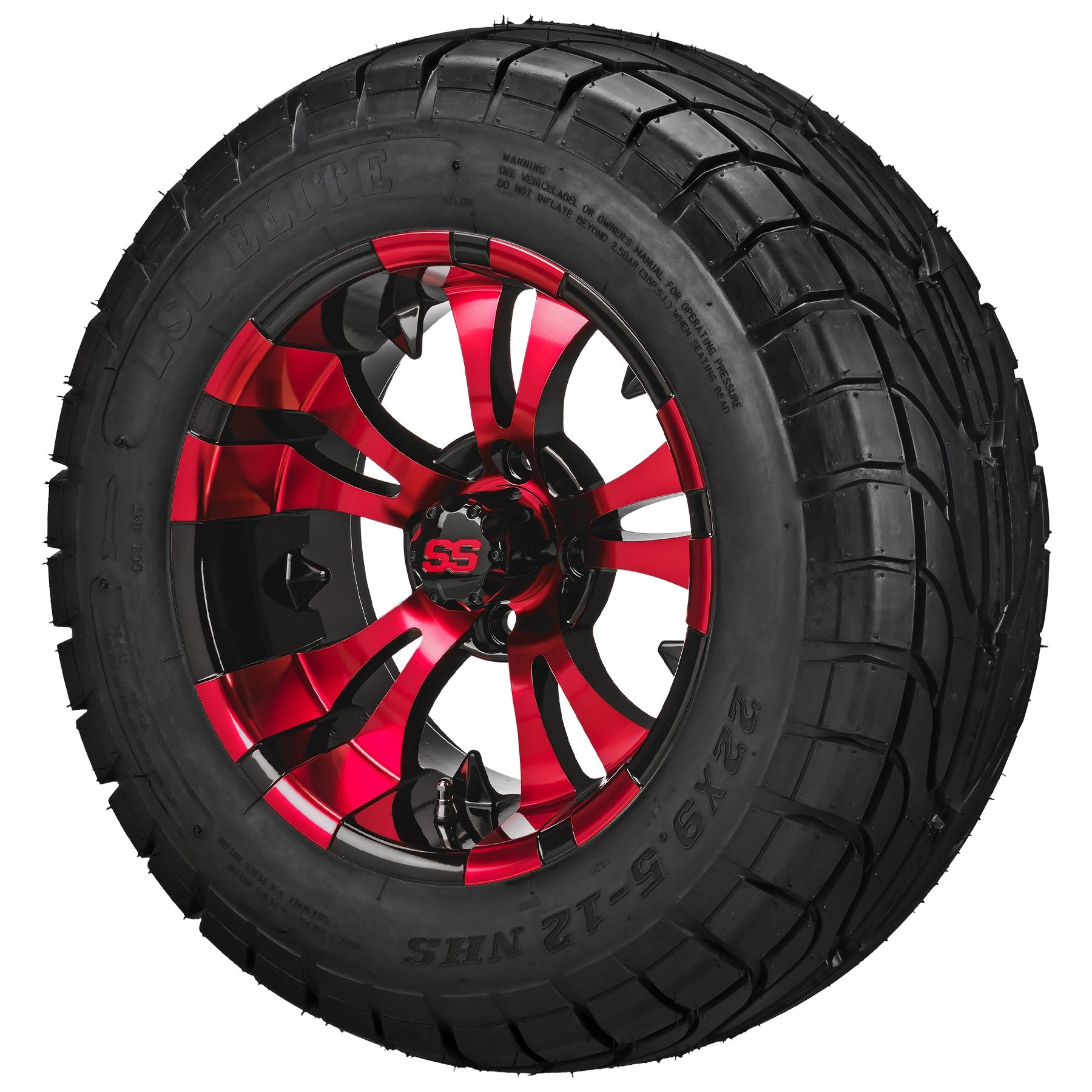 LSI 12' Warlock Black & Red Wheel and Low Profile Tire Combo