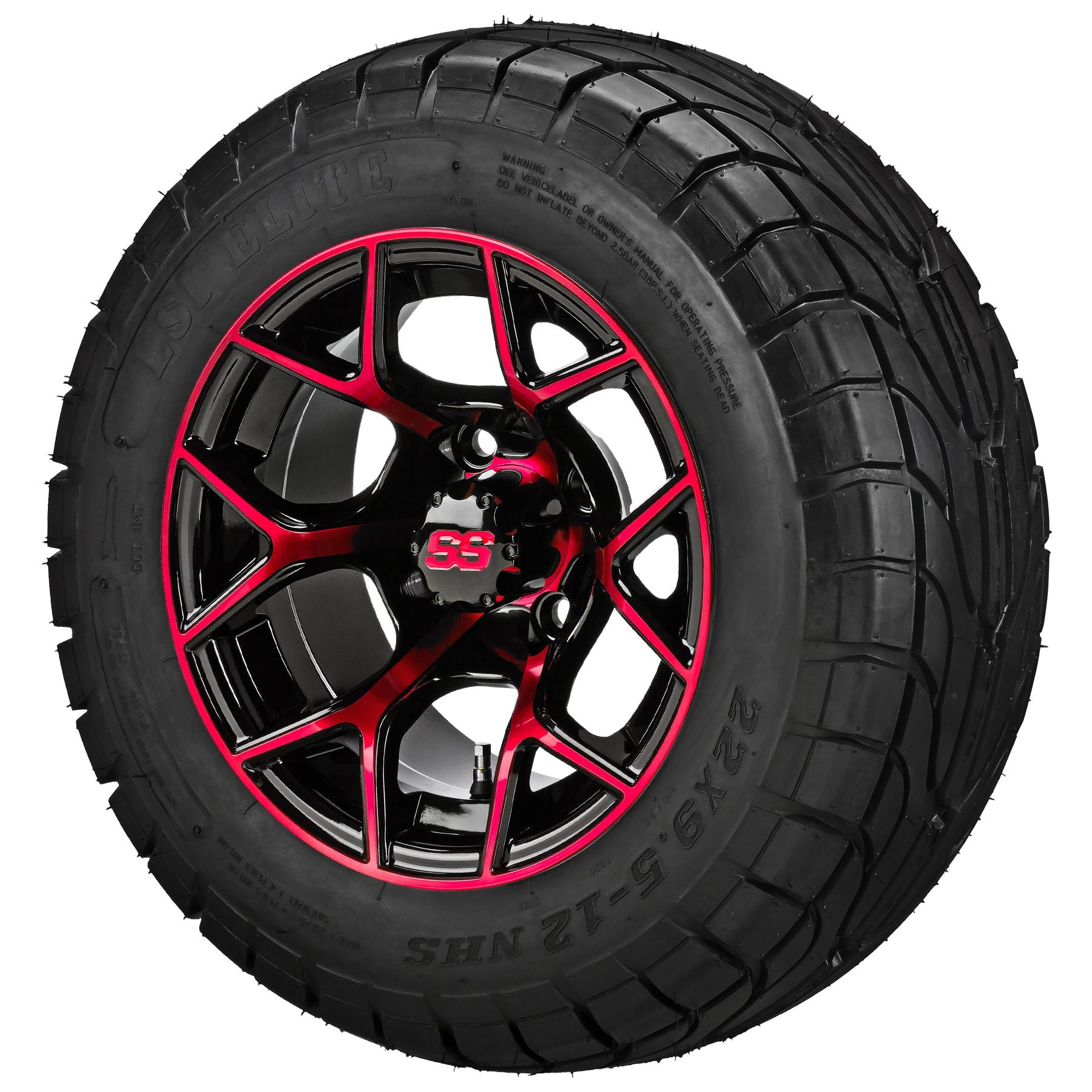 LSI 12' Ninja Black & Red Wheel and Low Profile Tire Combo