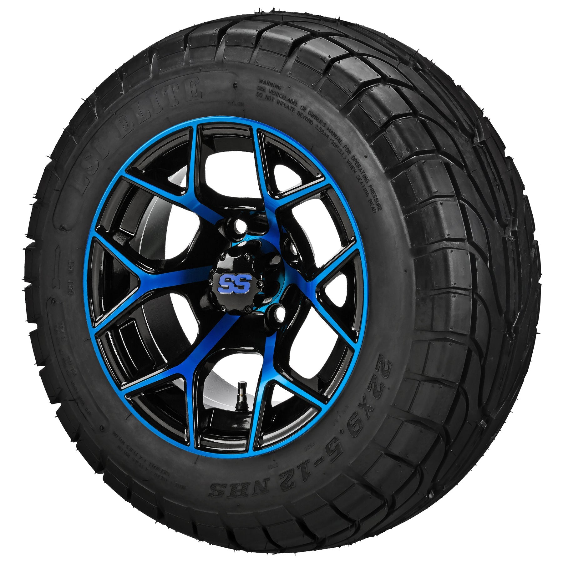LSI 12' Ninja Black & Blue Wheel and Low Profile Tire Combo
