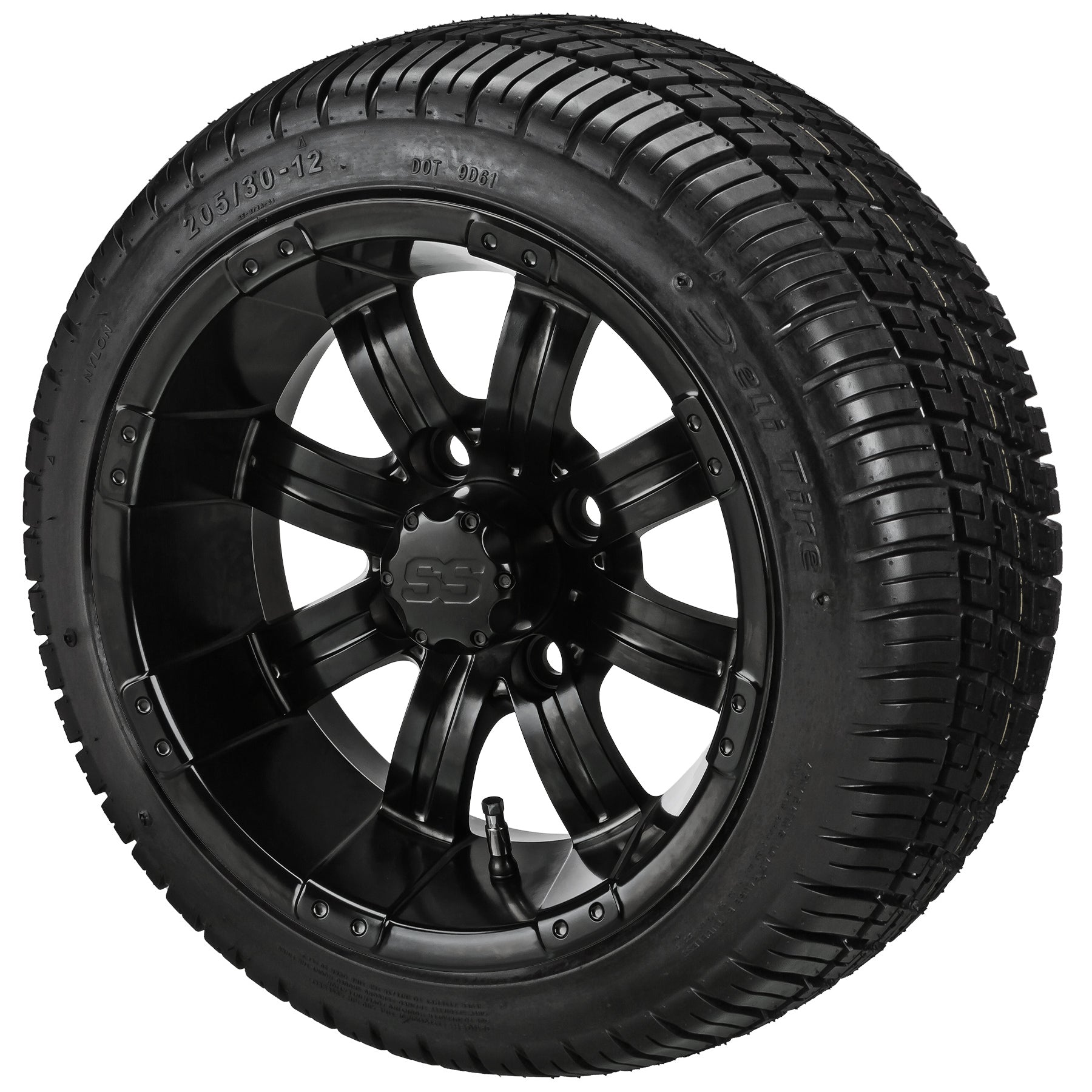 LSI 12' Casino Matte Black Wheel and Low Profile Tire Combo