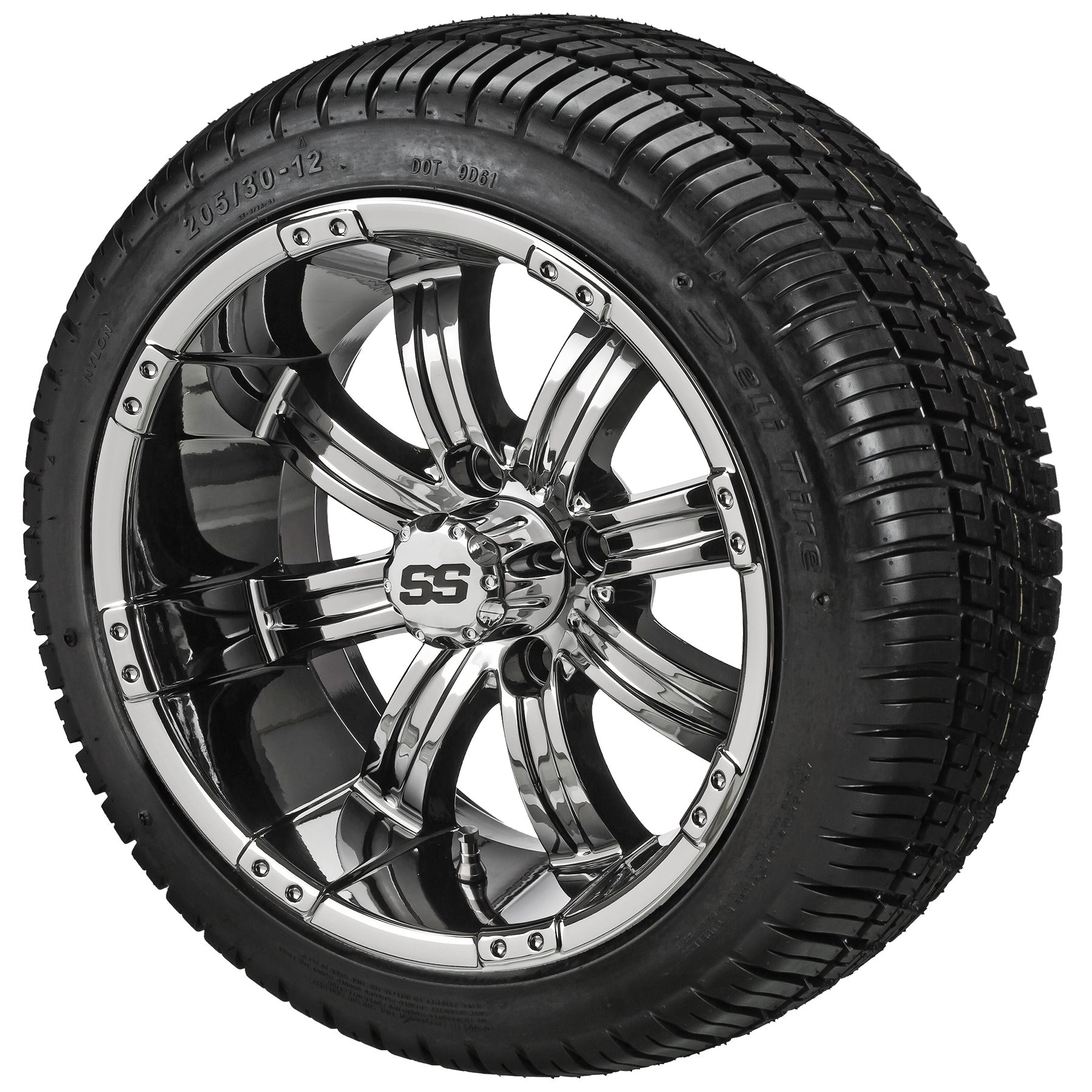 LSI 12' Casino Mirror Wheel and Low Profile Tire Combo