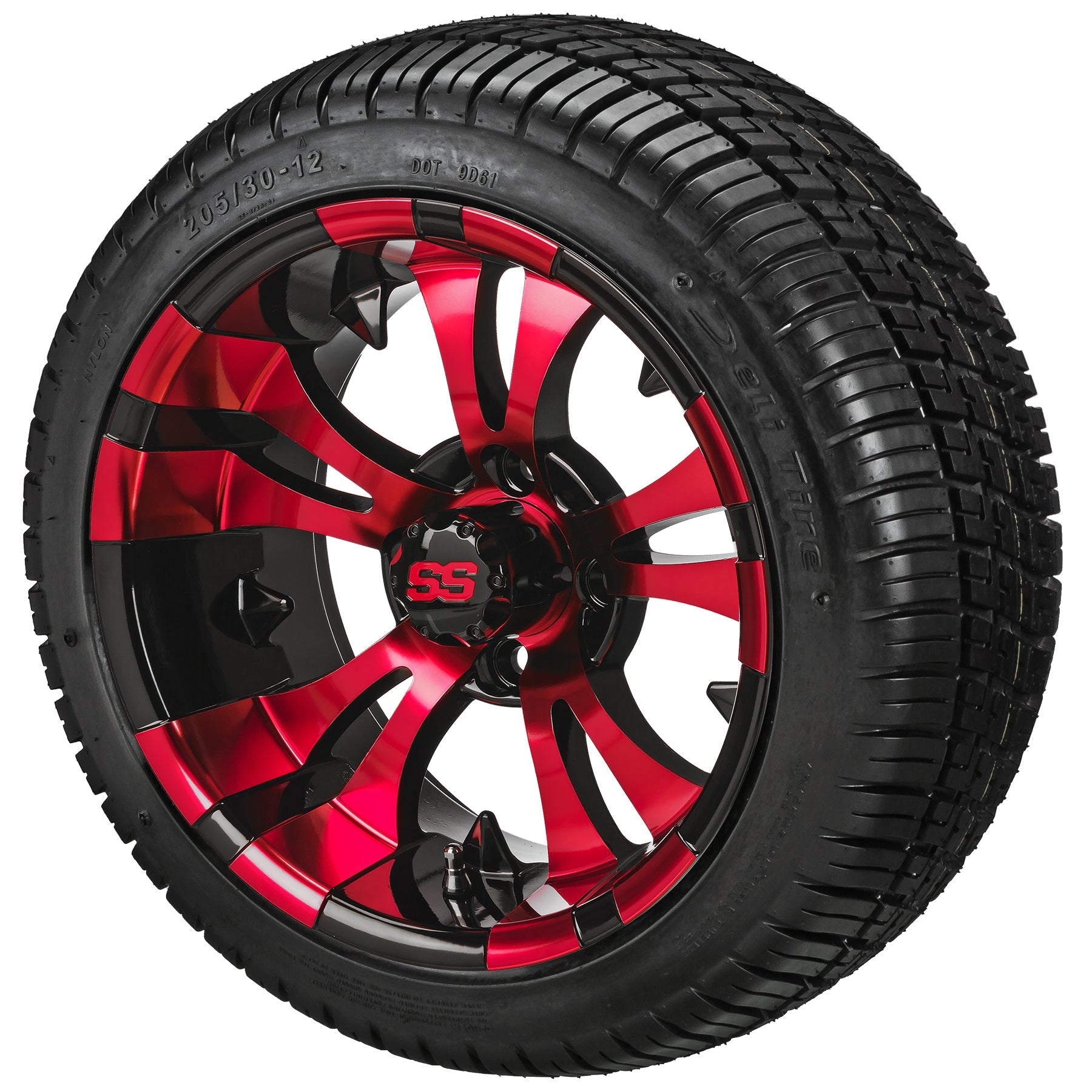 LSI 12' Warlock Black & Red Wheel and Low Profile Tire Combo