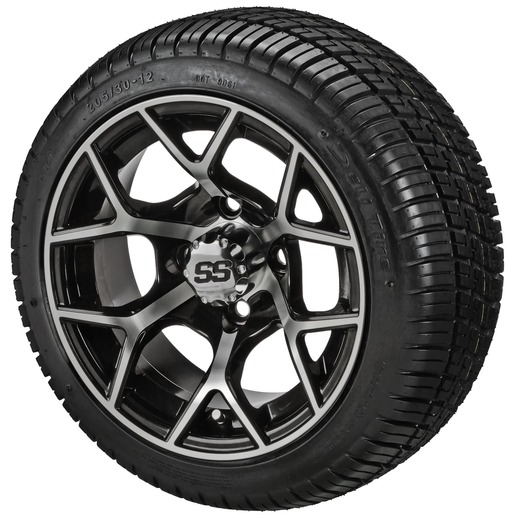 LSI 12' Ninja Black & Machined Wheel and Low Profile Tire Combo