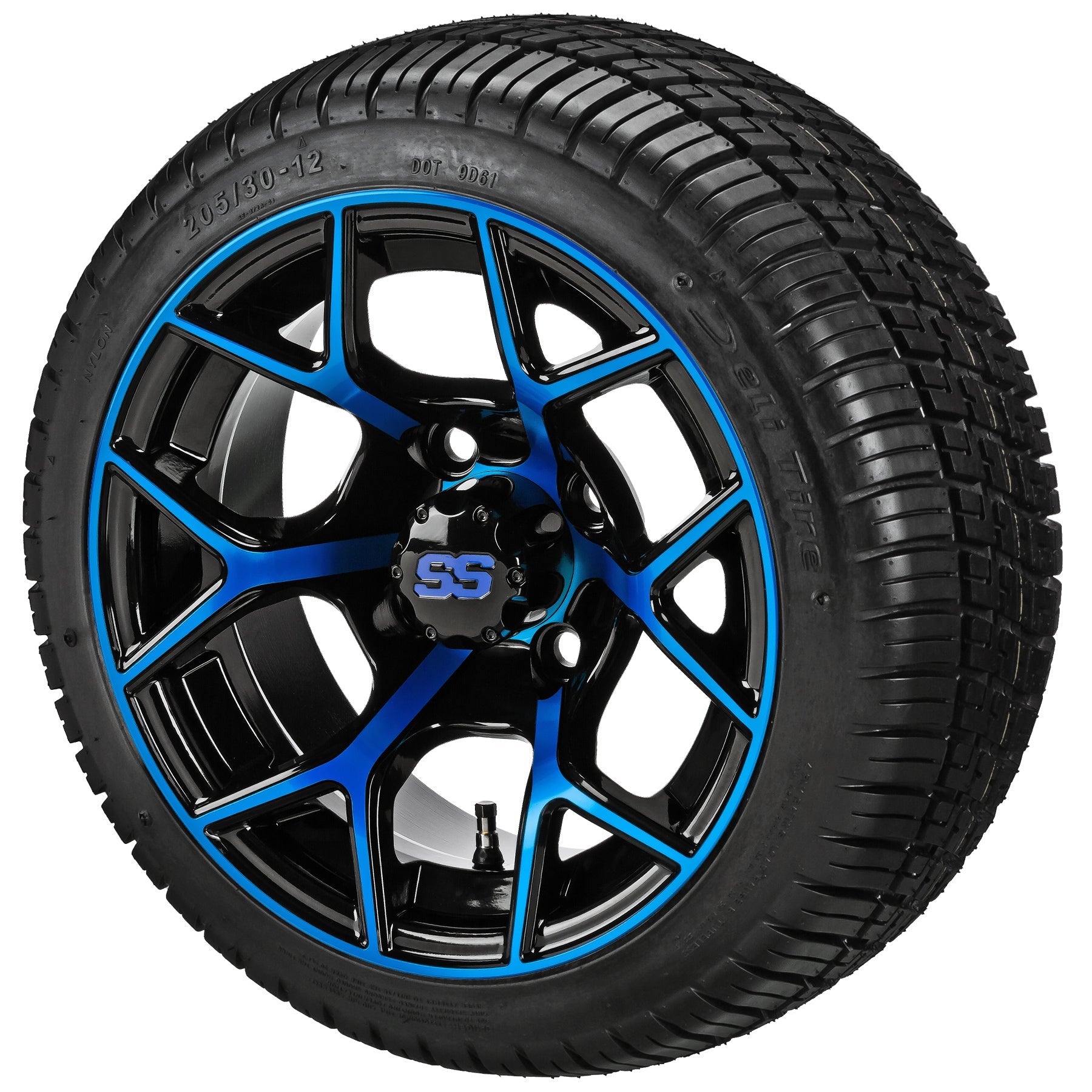 LSI 12' Ninja Black & Blue Wheel and Low Profile Tire Combo