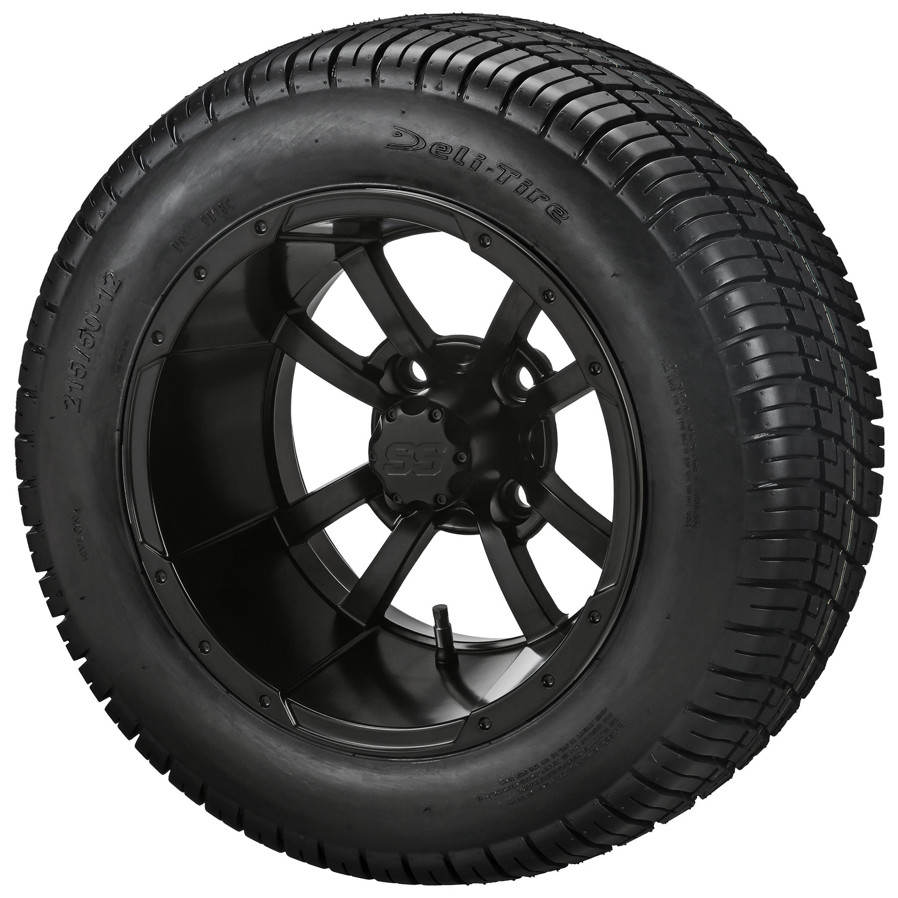 LSI 12' Maltese Cross Matte Black Wheel and Low Profile Tire Combo