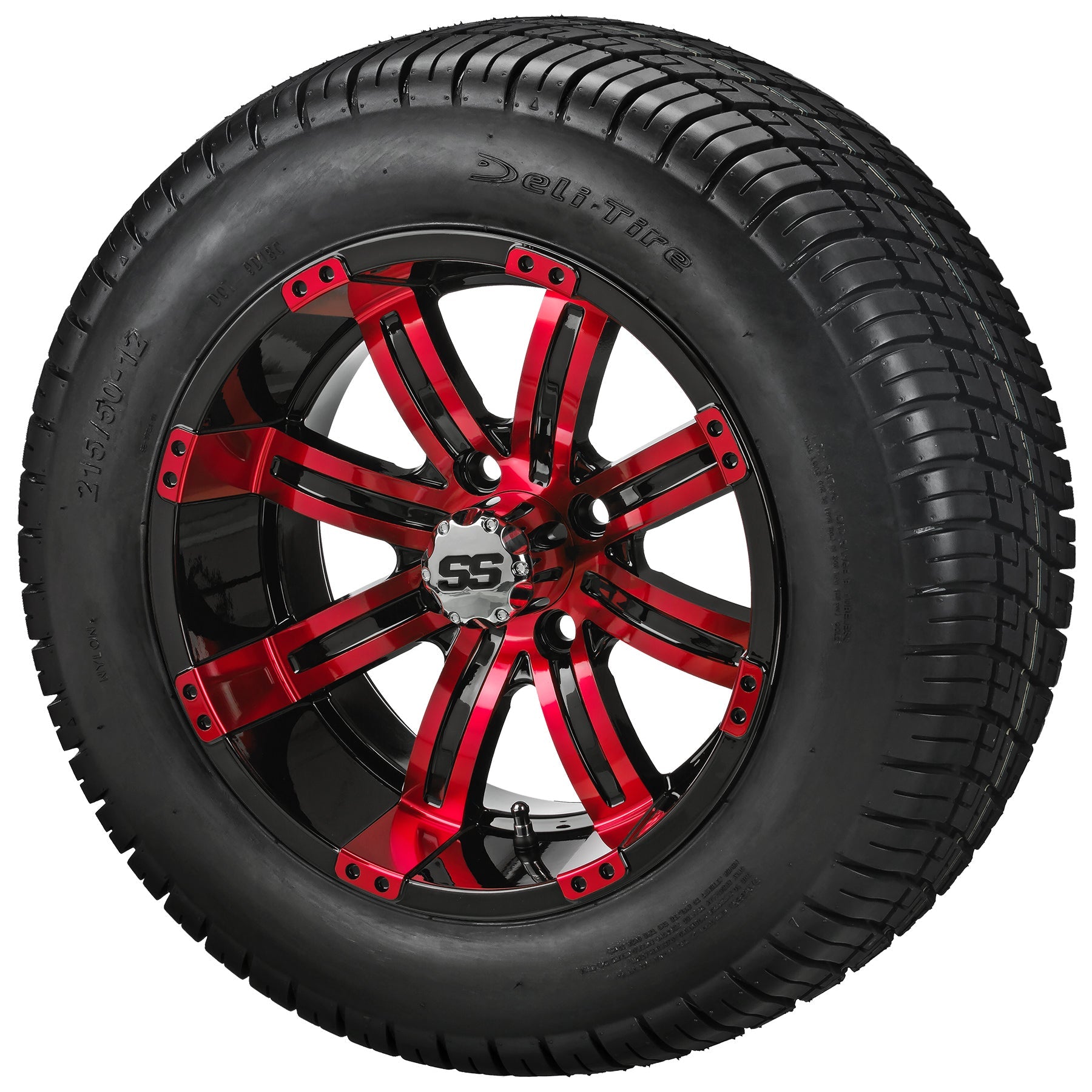 LSI 12' Casino Black & Red Wheel and Low Profile Tire Combo