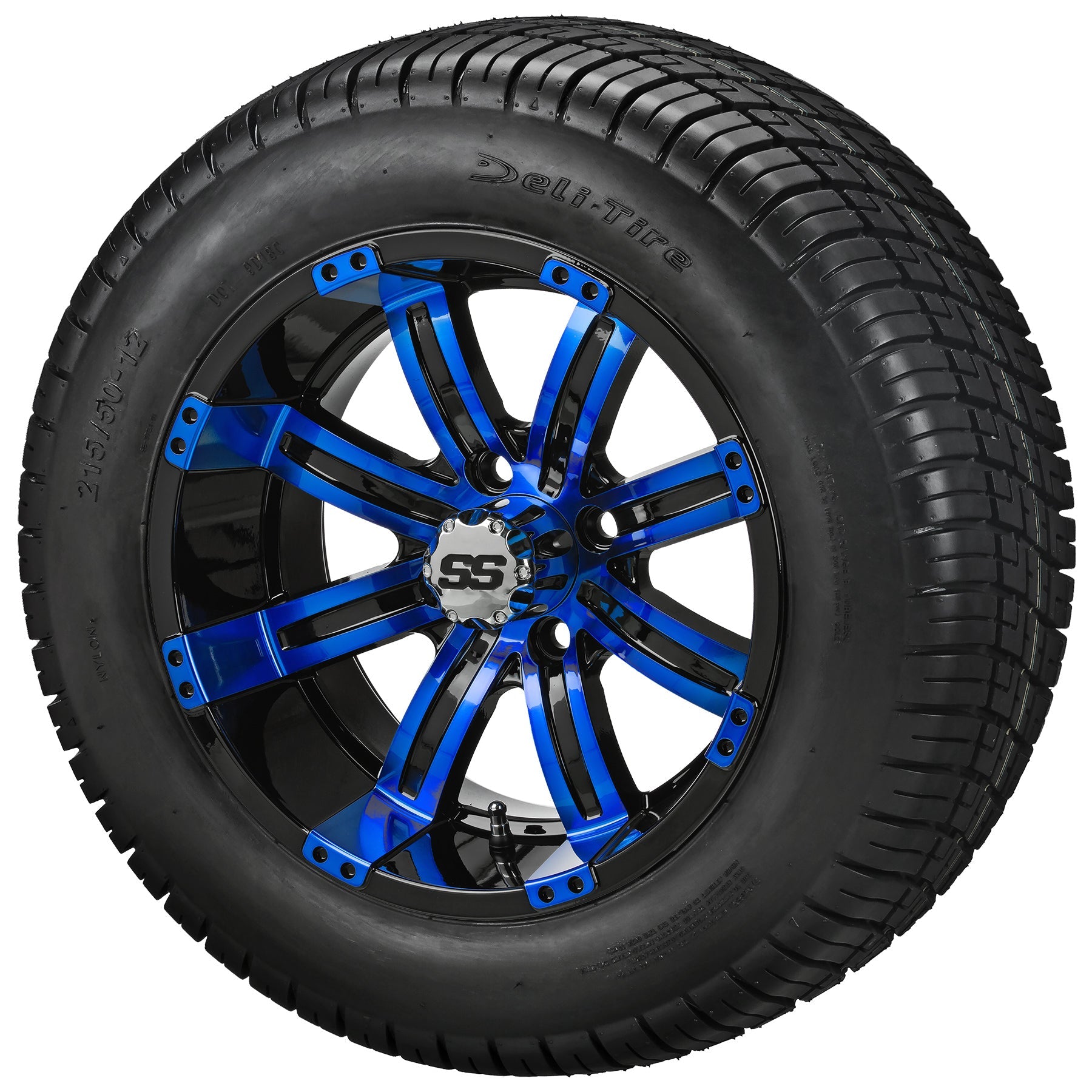 LSI 12' Casino Black & Blue Wheel and Low Profile Tire Combo