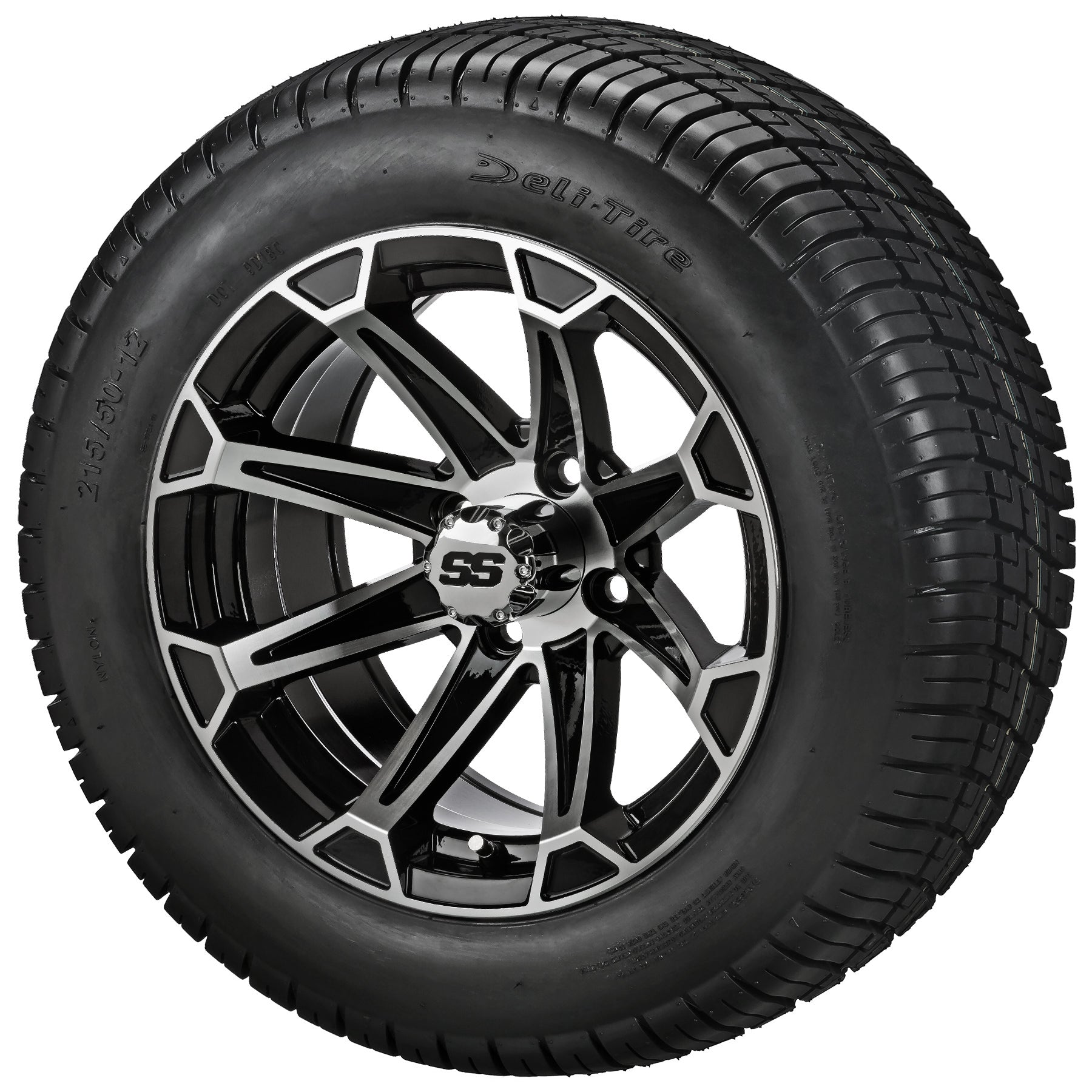 LSI 12' Viking Black & Machined Wheel and Low Profile Tire Combo