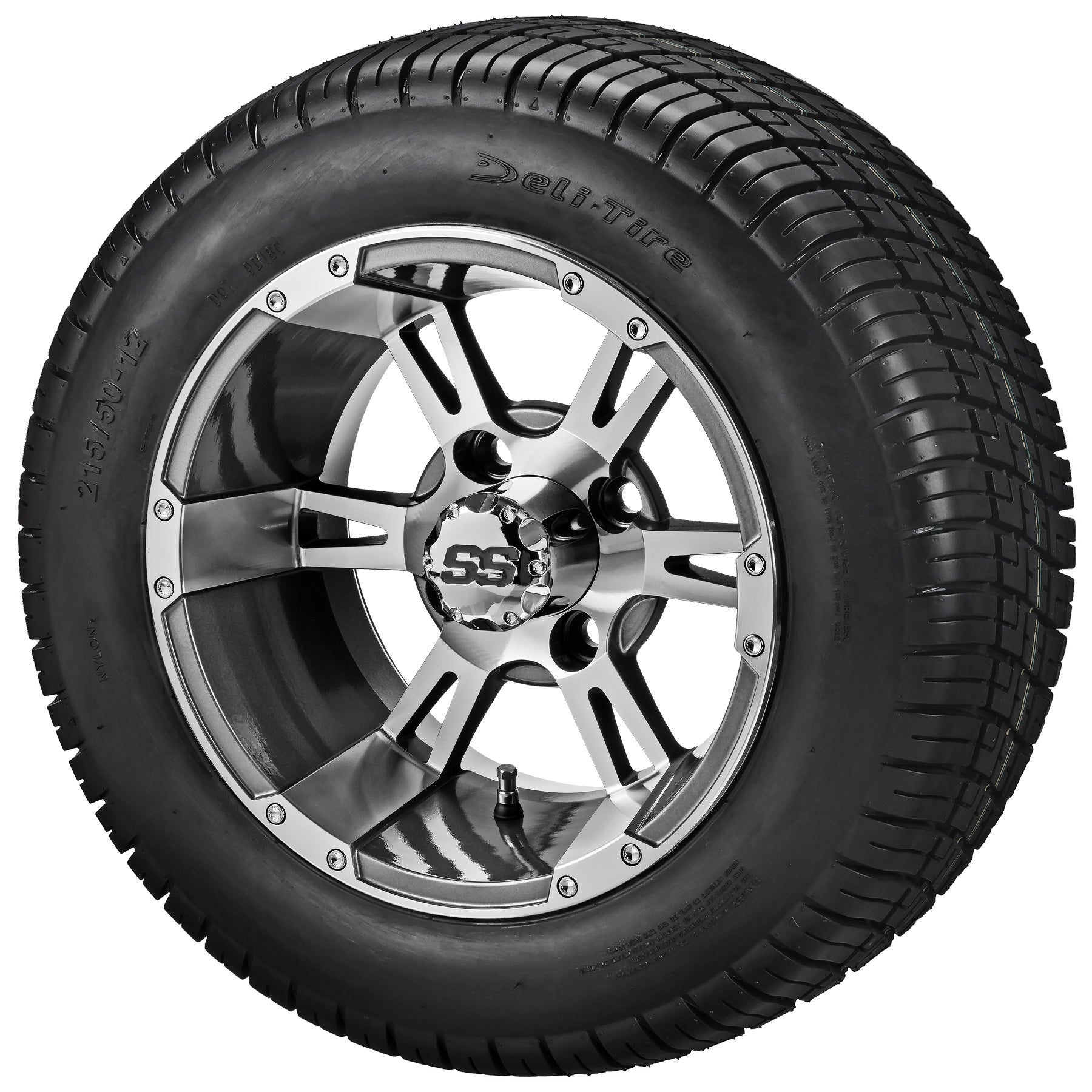 LSI 12' Raptor Gun Metal Gray & Machined Wheel and Low Profile Tire Combo
