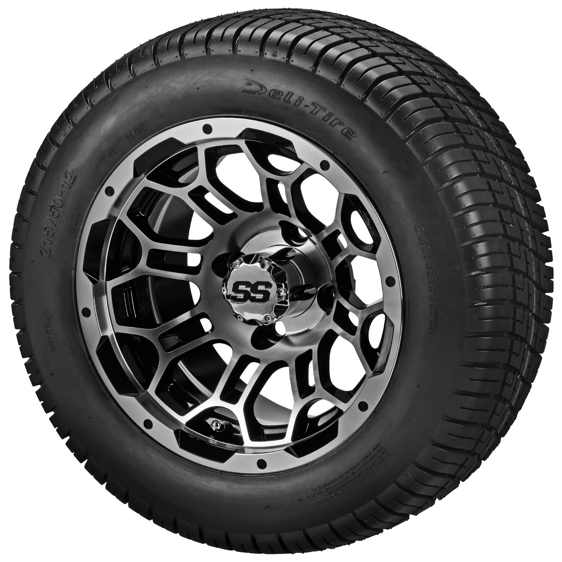 LSI 12' Hercules Black & Machined Wheel and Low Profile Tire Combo