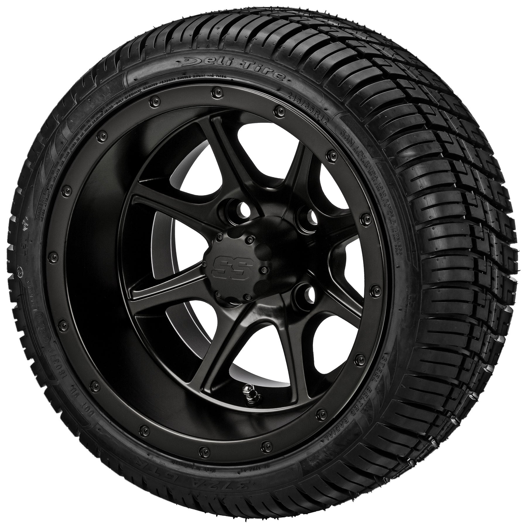 LSI 12' Azusa Matte Black Wheel and Low Profile Tire Combo