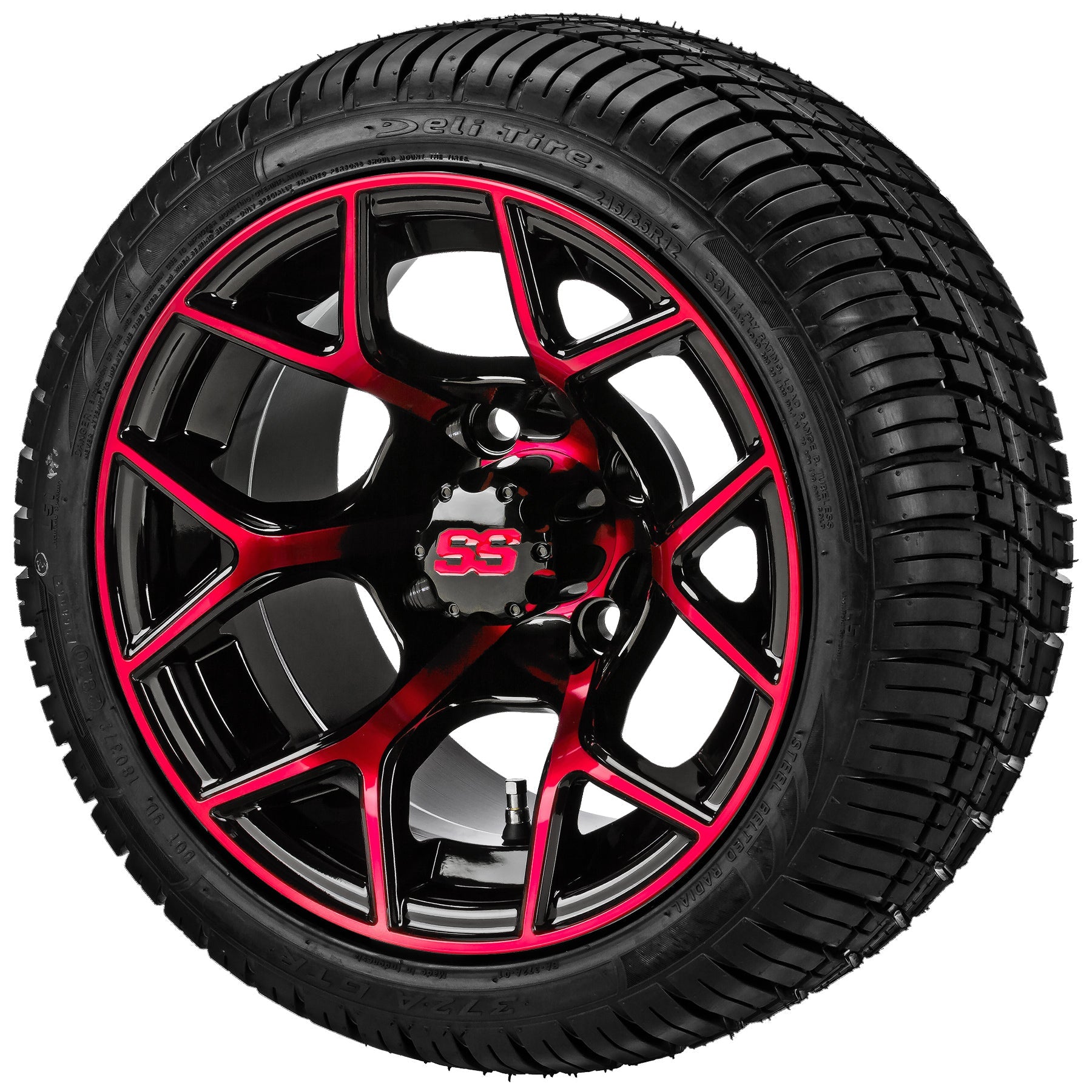 LSI 12' Ninja Black & Red Wheel and Low Profile Tire Combo