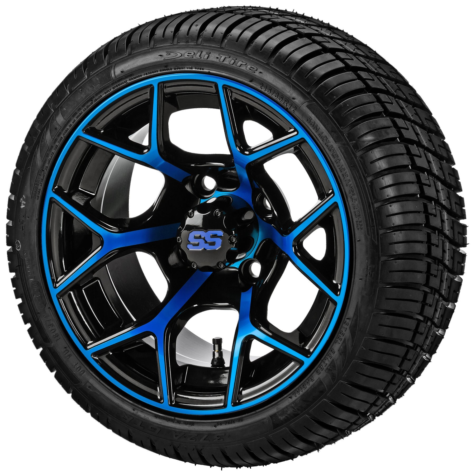LSI 12' Ninja Black & Blue Wheel and Low Profile Tire Combo