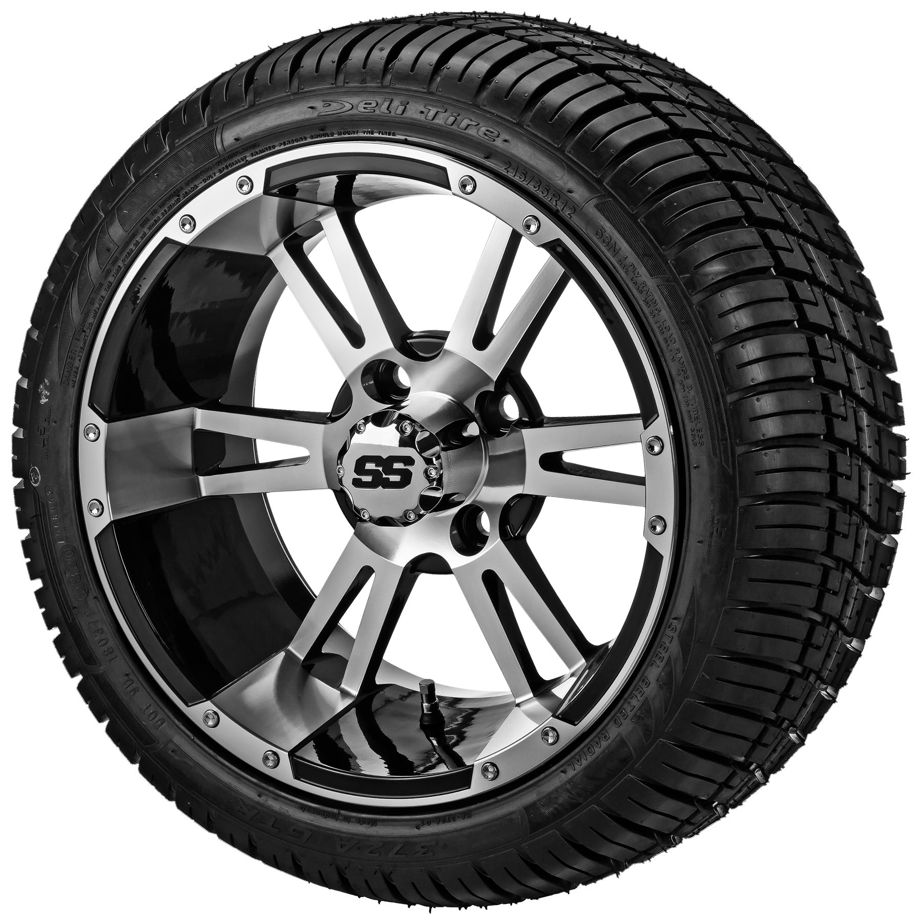 LSI 12' Raptor Black & Machined Wheel and Low Profile Tire Combo
