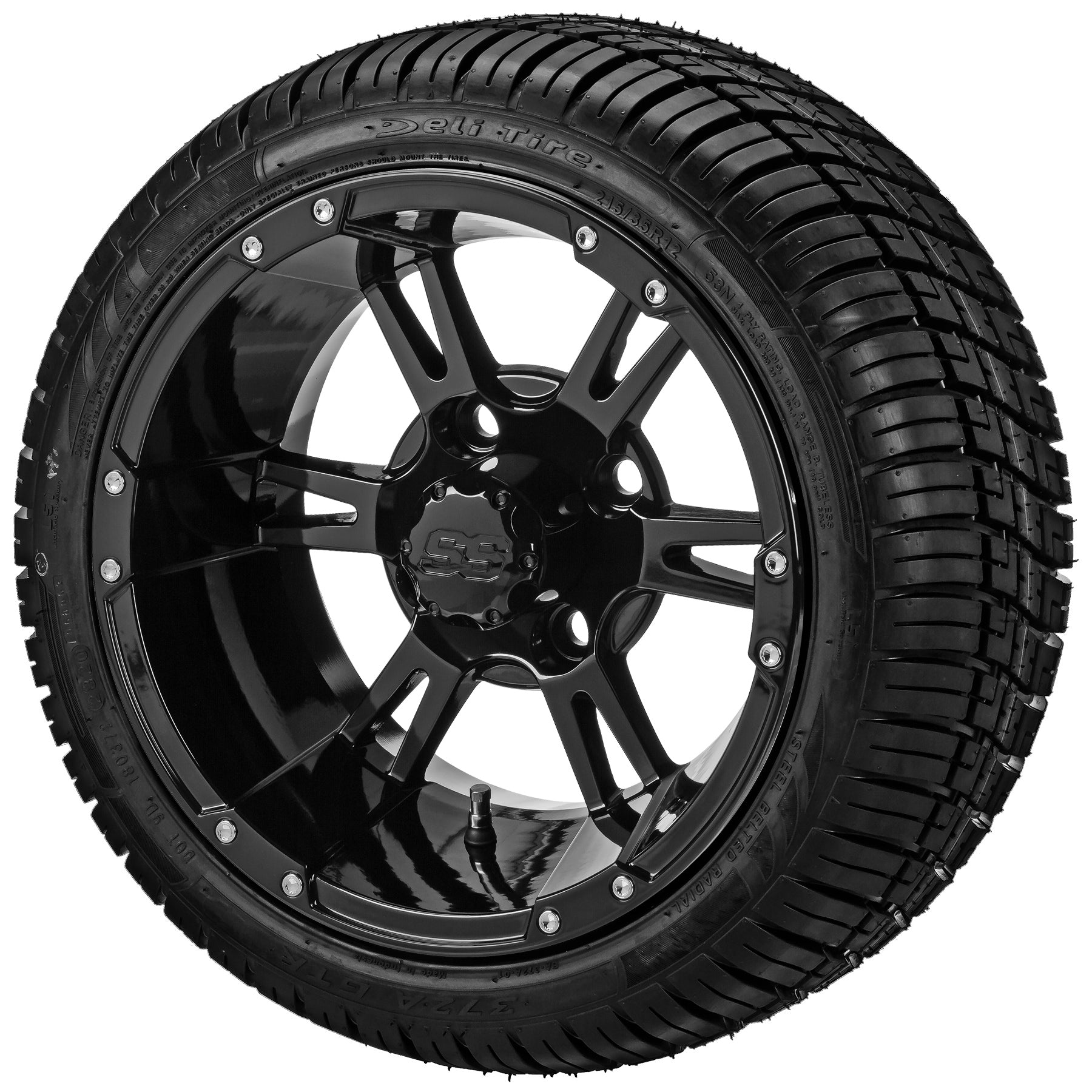 LSI 12' Raptor Gloss Black Wheel and Low Profile Tire Combo