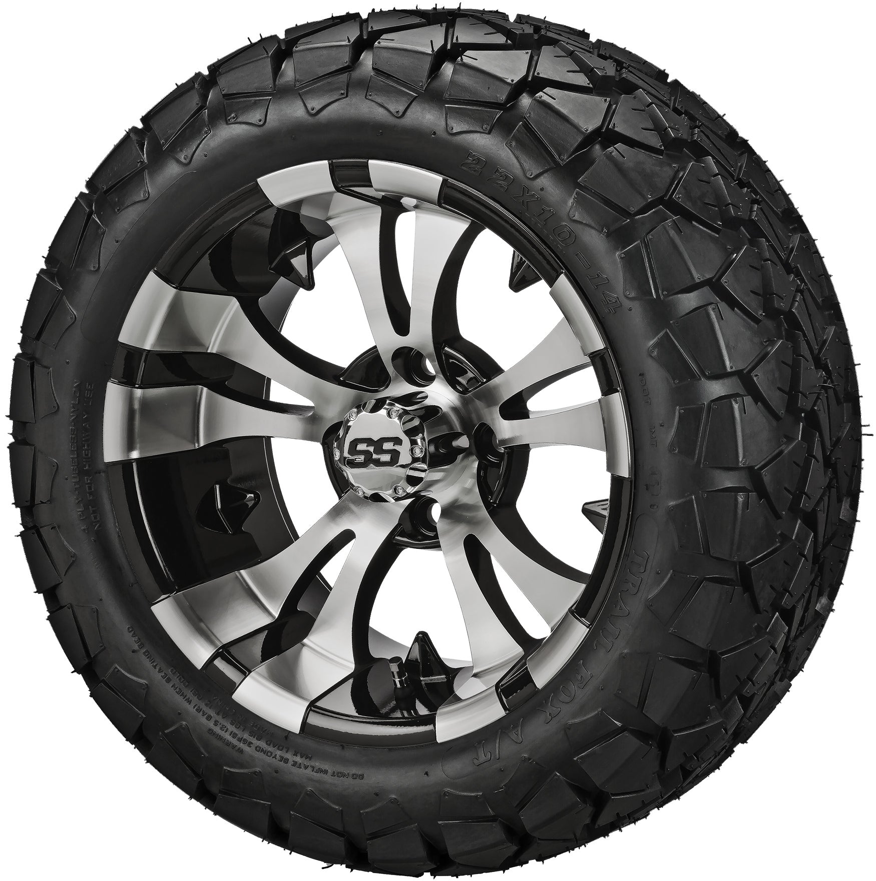 LSI 14' Warlock Black & Machined Wheel and Lifted Tire Combo